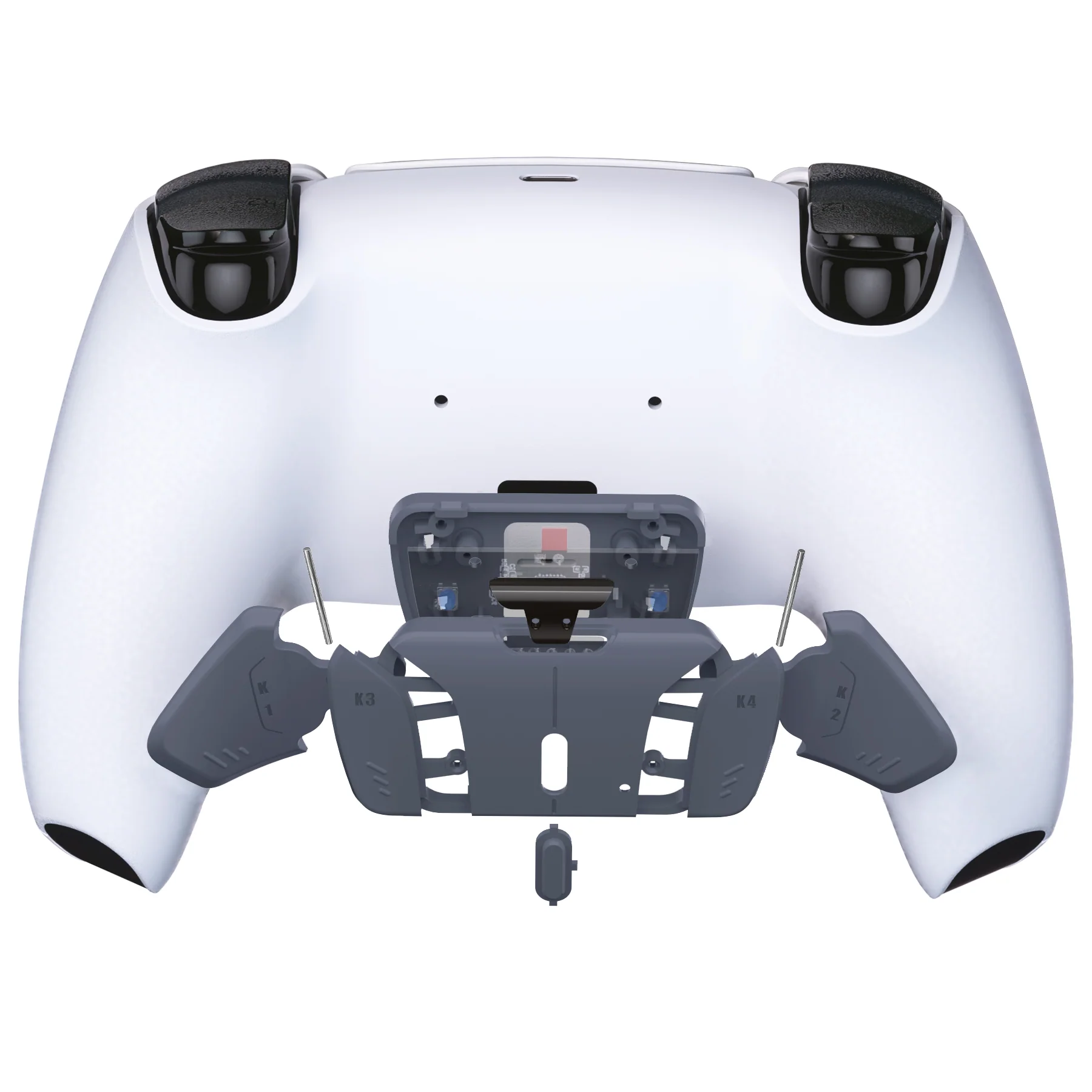 eXtremeRate Replacement Redesigned K1 K2 K3 K4 Back Buttons Housing Shell for eXtremeRate RISE4 Remap Kit, Compatible with PS5 Controller - Sterling Silver - Image 4