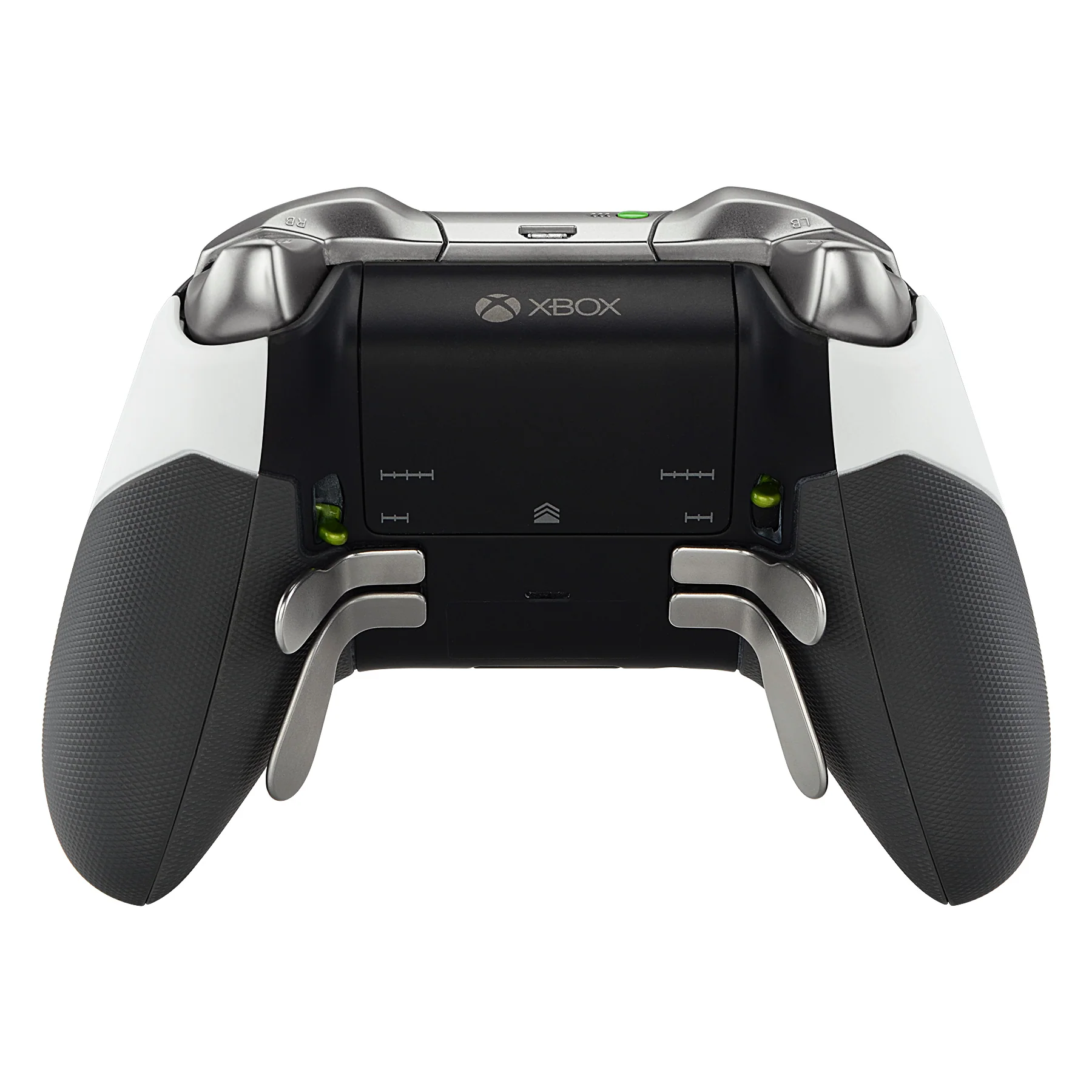 eXtremeRate Replacement Rubberized Rear Handle Grips Back Panels for Xbox One Elite Controller (Model 1698) - White - Image 2