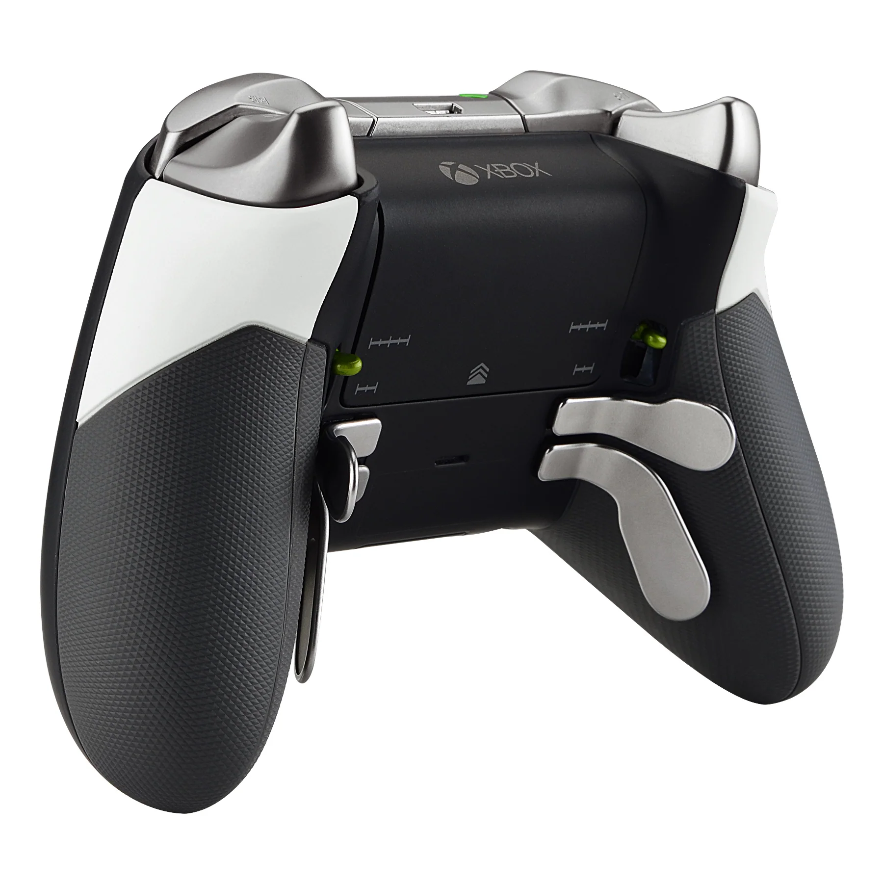 eXtremeRate Replacement Rubberized Rear Handle Grips Back Panels for Xbox One Elite Controller (Model 1698) - White - Image 4