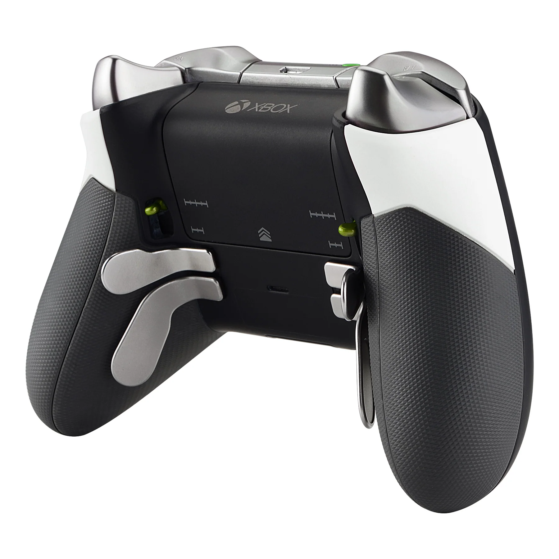 eXtremeRate Replacement Rubberized Rear Handle Grips Back Panels for Xbox One Elite Controller (Model 1698) - White - Image 5