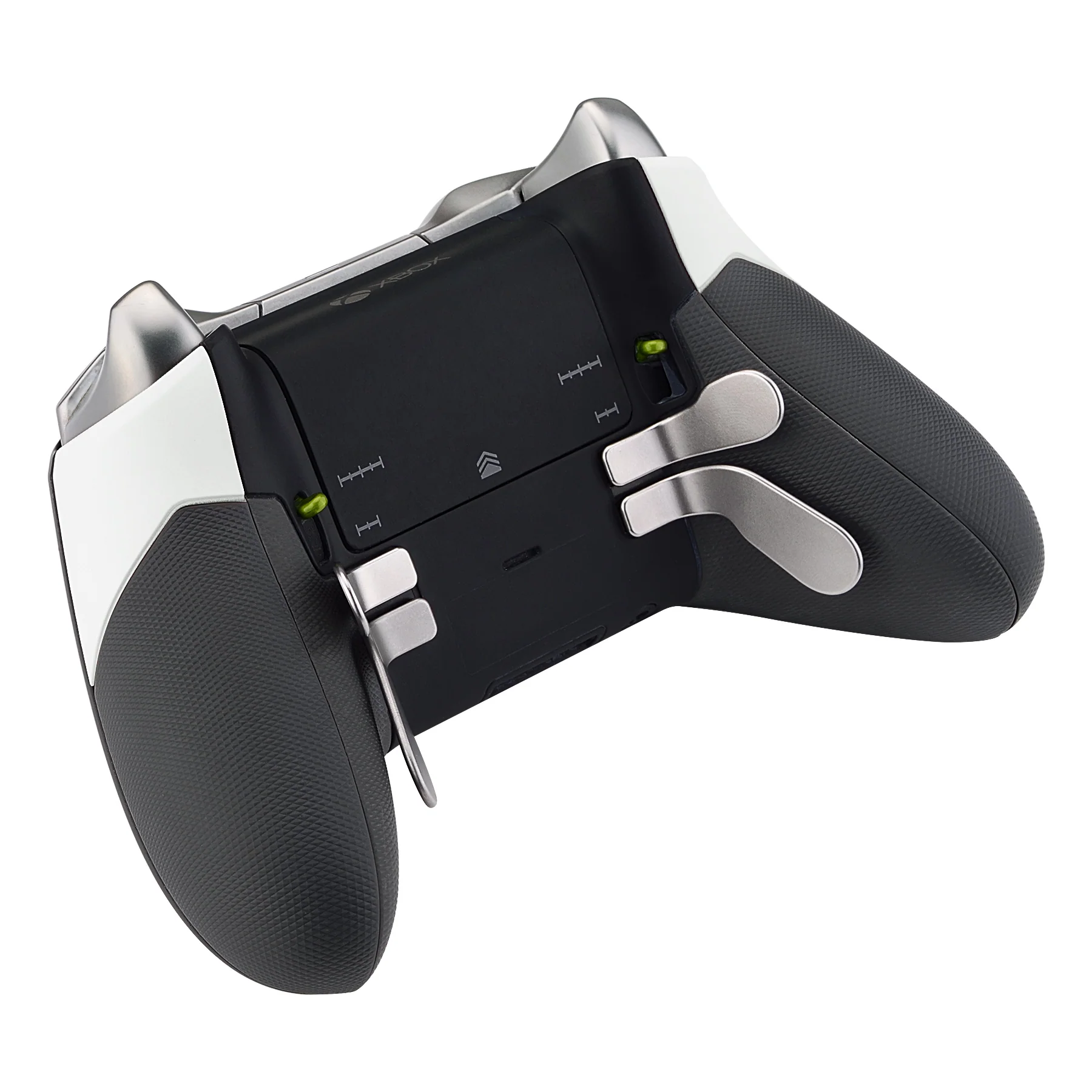 eXtremeRate Replacement Rubberized Rear Handle Grips Back Panels for Xbox One Elite Controller (Model 1698) - White - Image 6
