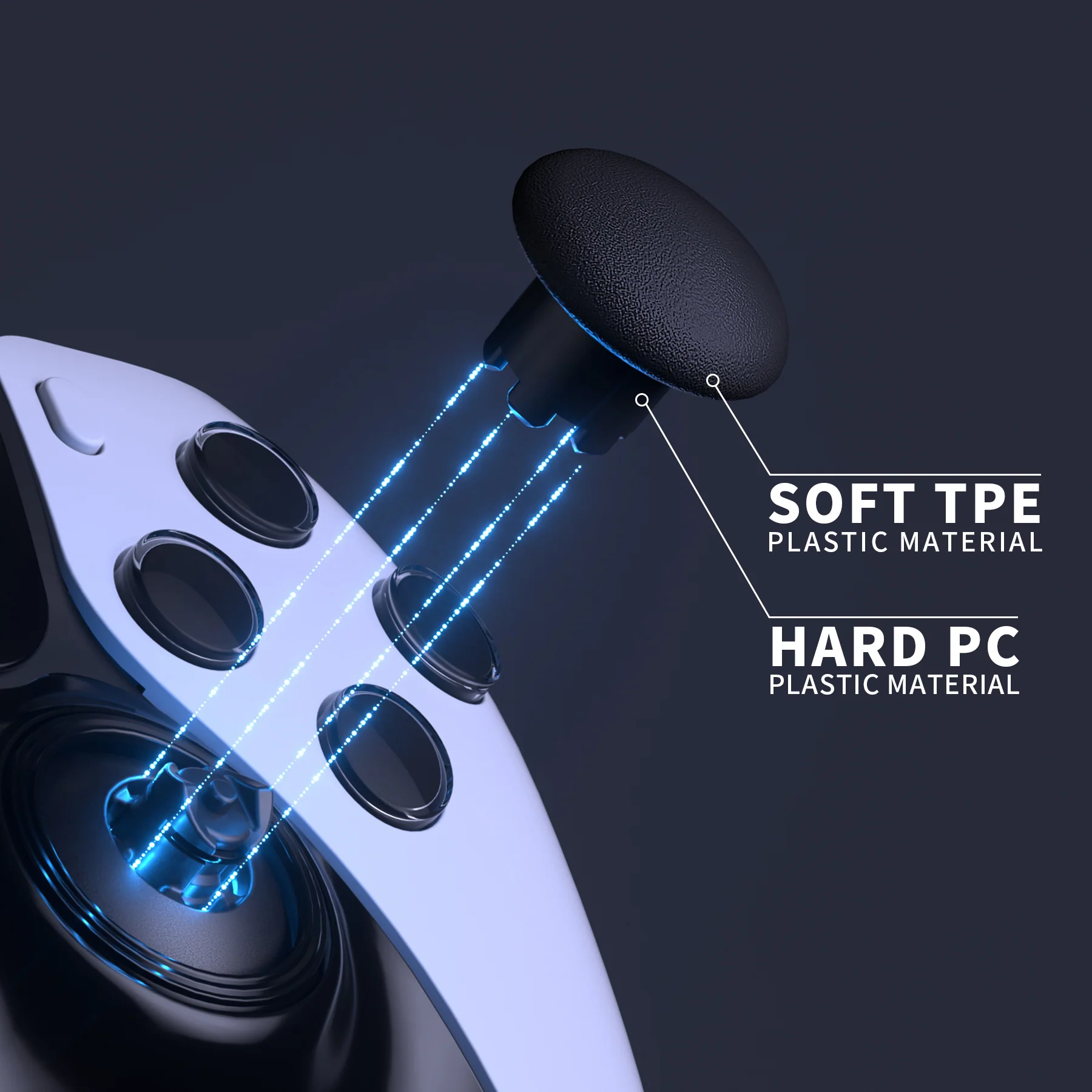 eXtremeRate Replacement Swappable Thumbsticks for PS5 Edge Controller - Black - Image 6