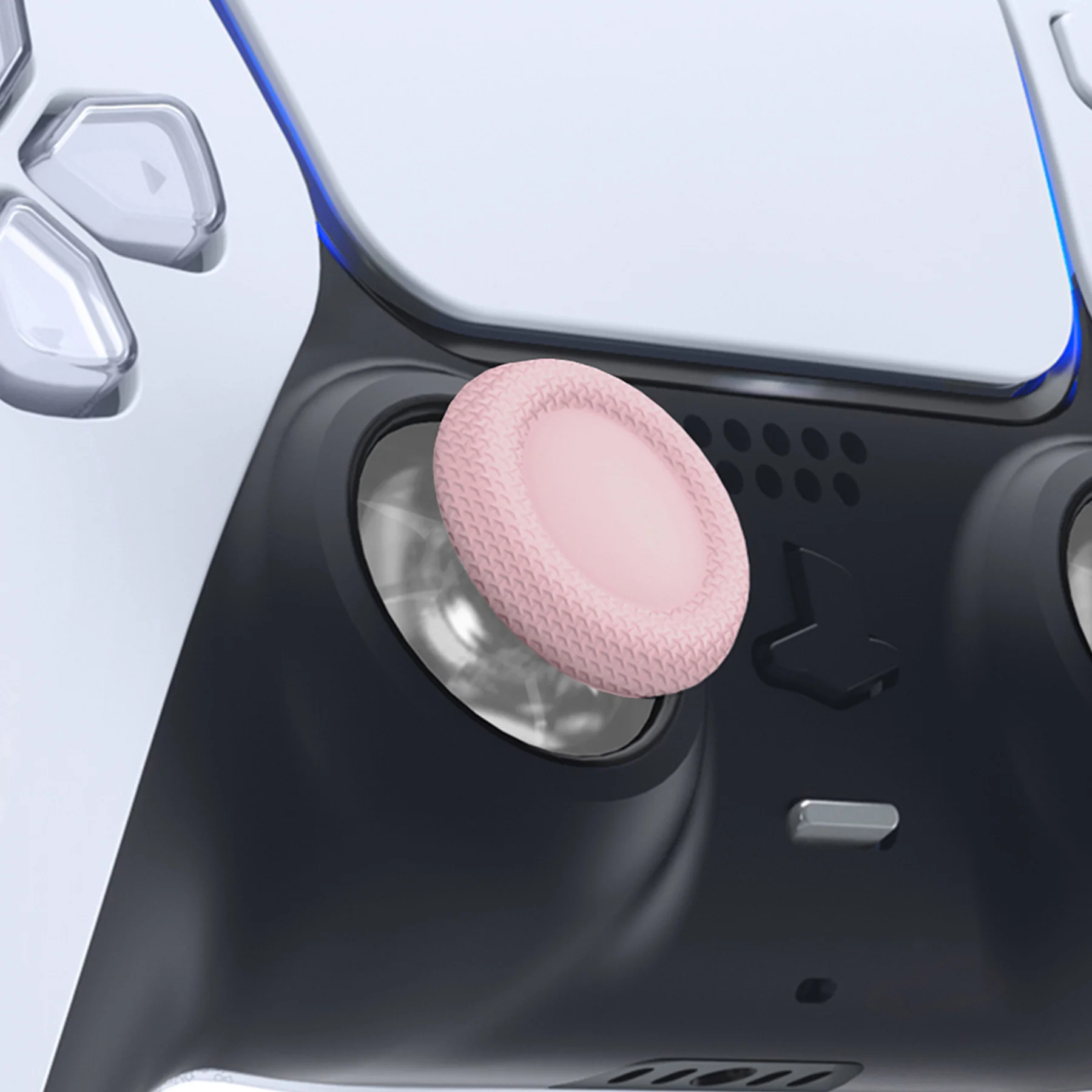 eXtremeRate Replacement Thumbsticks Analog Stick Joystick Compatible with PS5 & PS4 All Model Controller - Clear & Cherry Blossoms Pink - Image 3