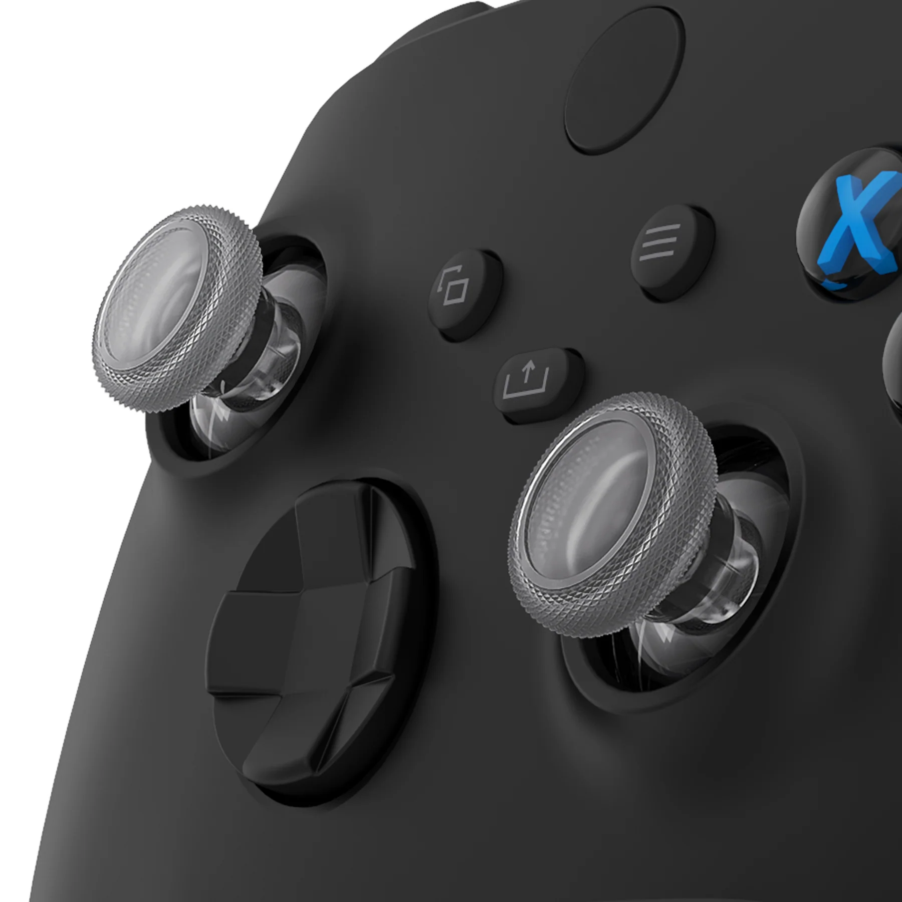 eXtremeRate Replacement Thumbsticks for Xbox Series X/S Controller & Xbox One X/S Controller & Xbox One Standard Controller & Xbox One Elite Controller - Clear Black - Image 3