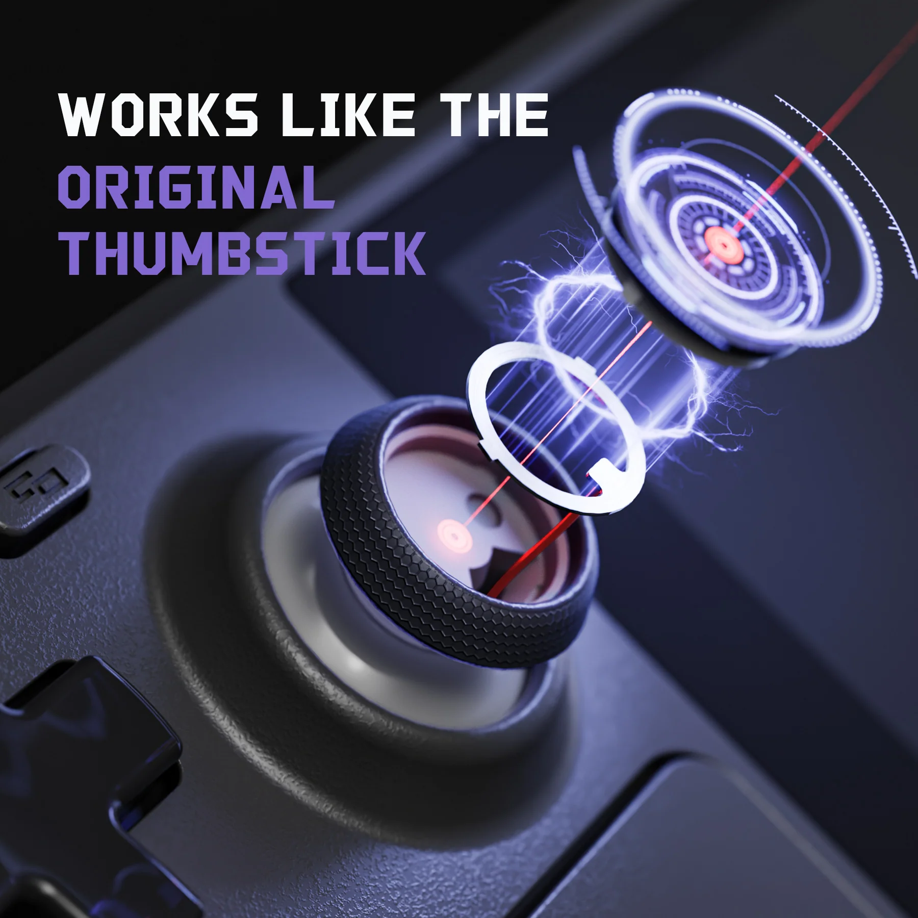 eXtremeRate Replacement Thumbsticks with Original Touch Sensing for Steam Deck LCD & OLED - Black & Gray - Image 3
