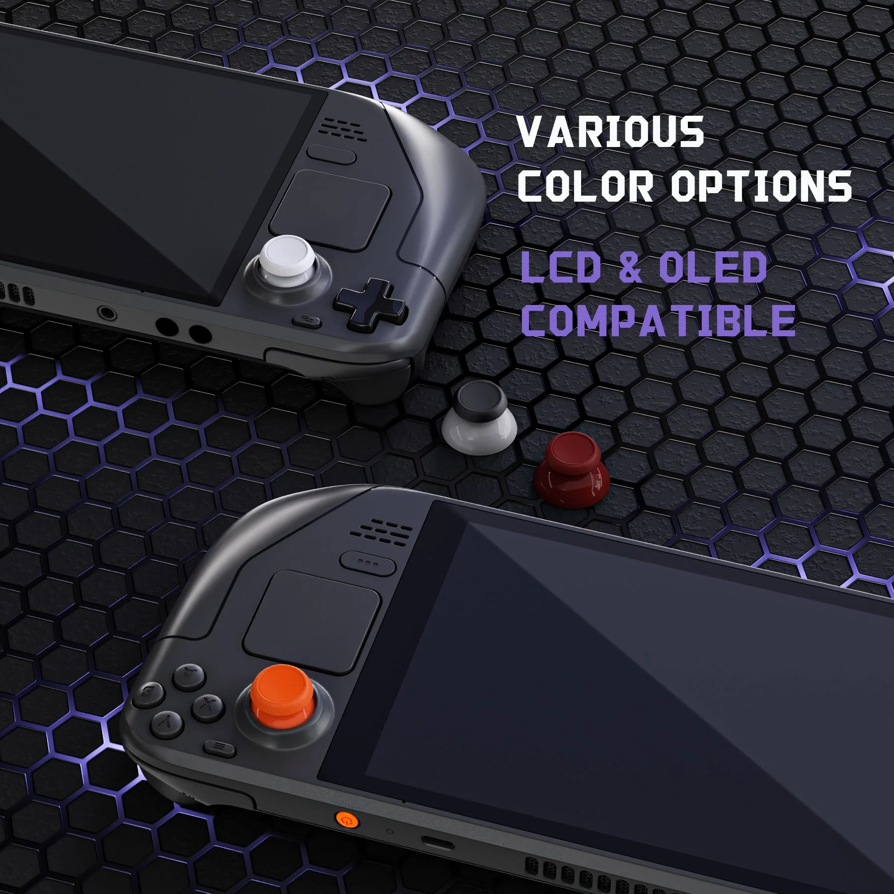 eXtremeRate Replacement Thumbsticks with Original Touch Sensing for Steam Deck LCD & OLED - Black & Gray - Image 5