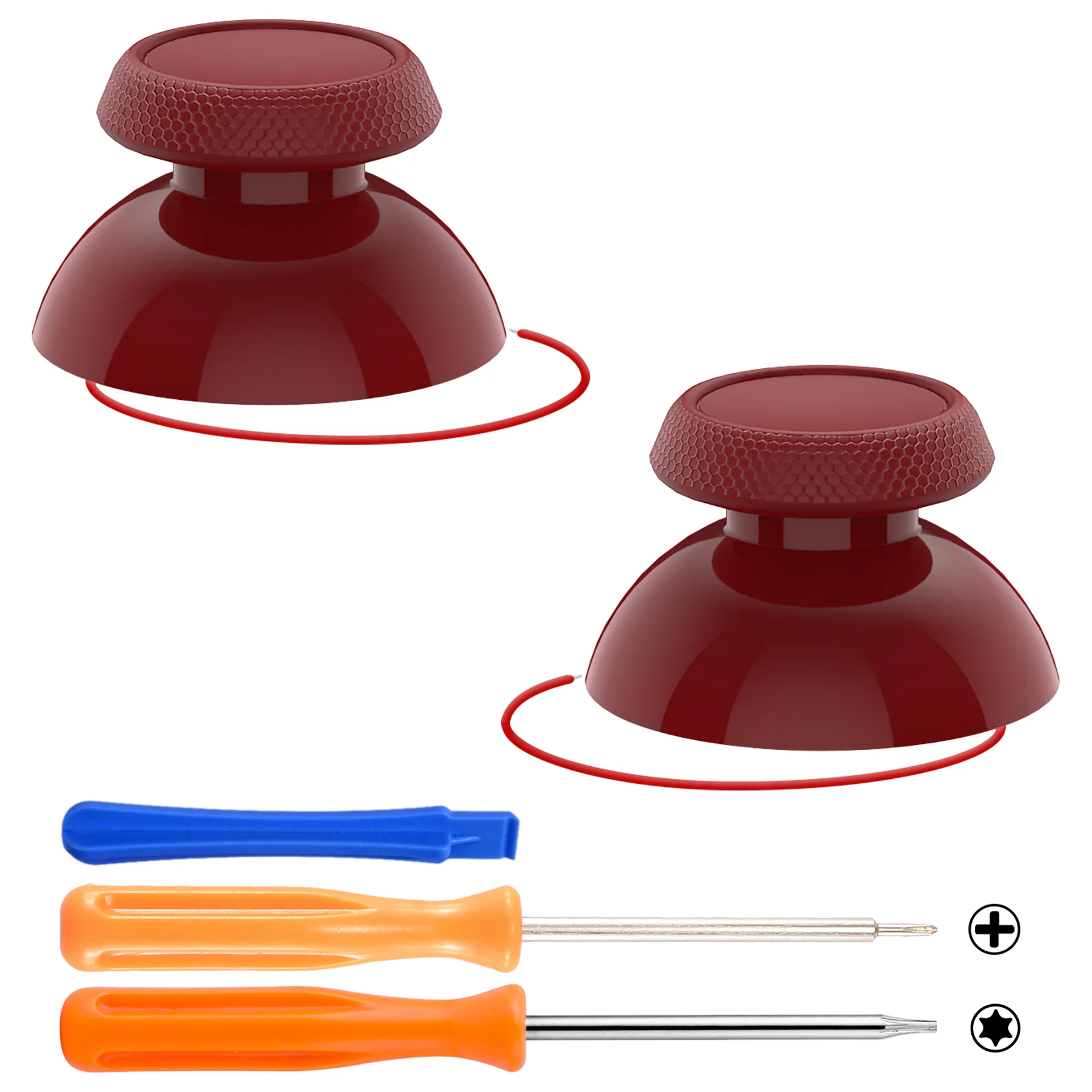 eXtremeRate Replacement Thumbsticks with Original Touch Sensing for Steam Deck LCD & OLED - Carmine Red - Image 2