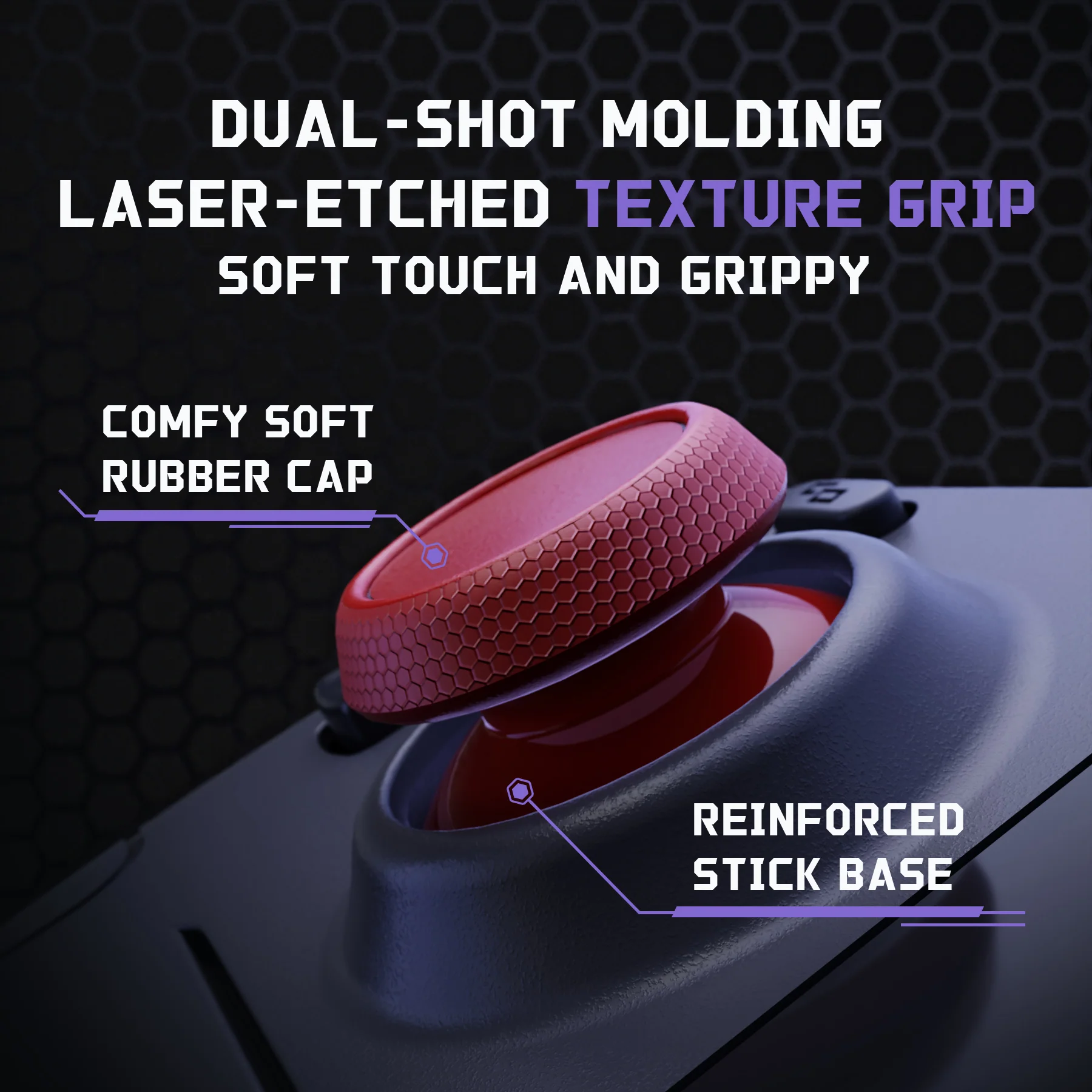 eXtremeRate Replacement Thumbsticks with Original Touch Sensing for Steam Deck LCD & OLED - Carmine Red - Image 4
