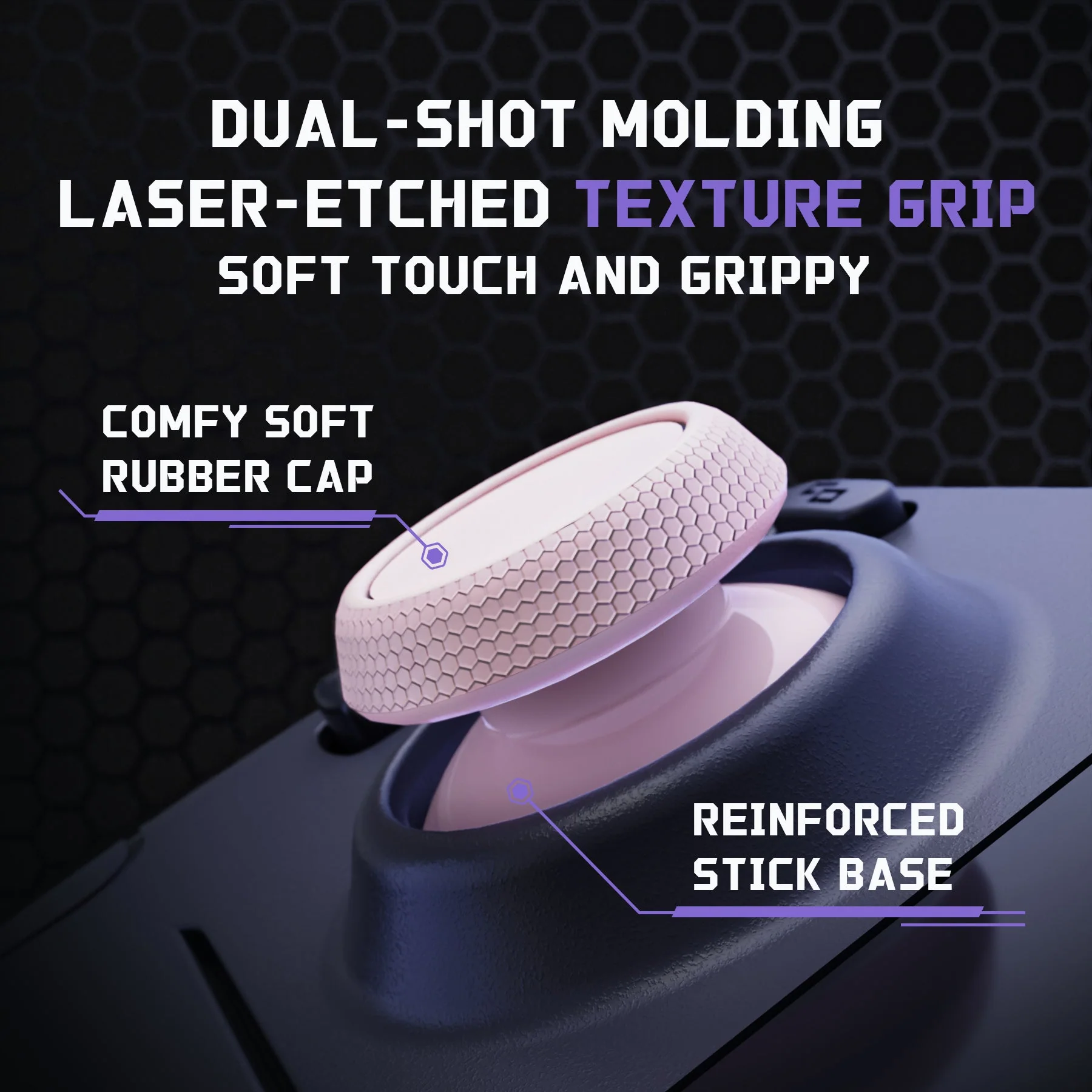 eXtremeRate Replacement Thumbsticks with Original Touch Sensing for Steam Deck LCD & OLED - Cherry Blossoms Pink - Image 4