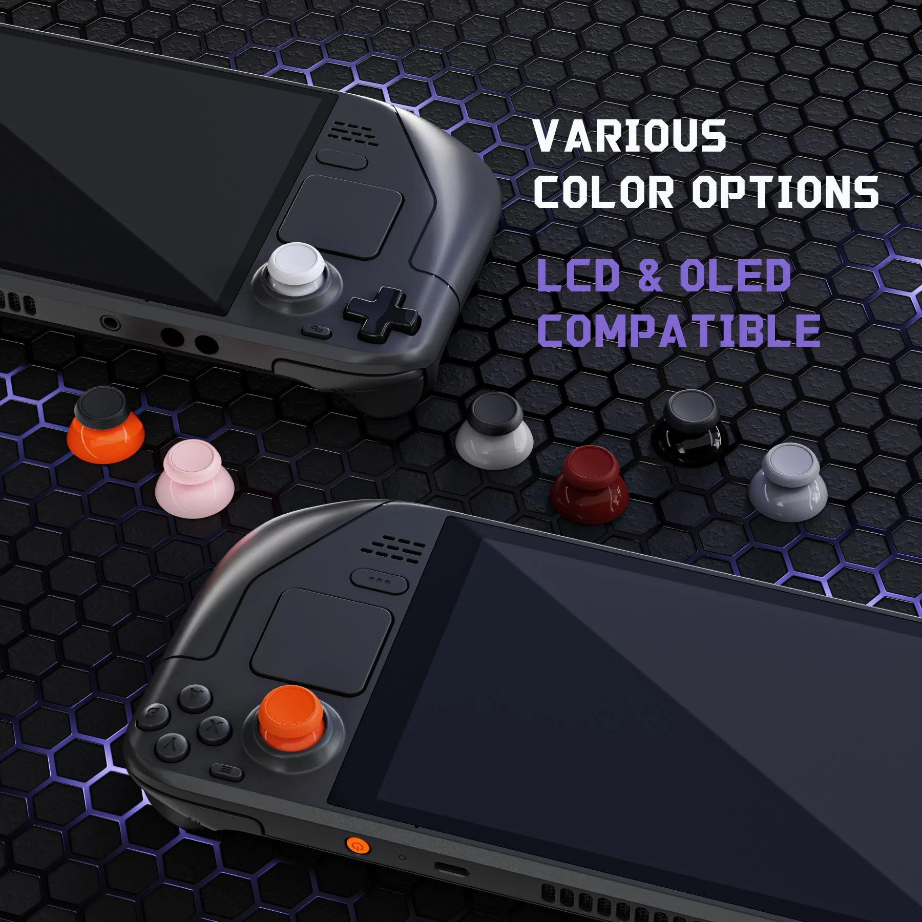 eXtremeRate Replacement Thumbsticks with Original Touch Sensing for Steam Deck LCD & OLED - Cherry Blossoms Pink - Image 5