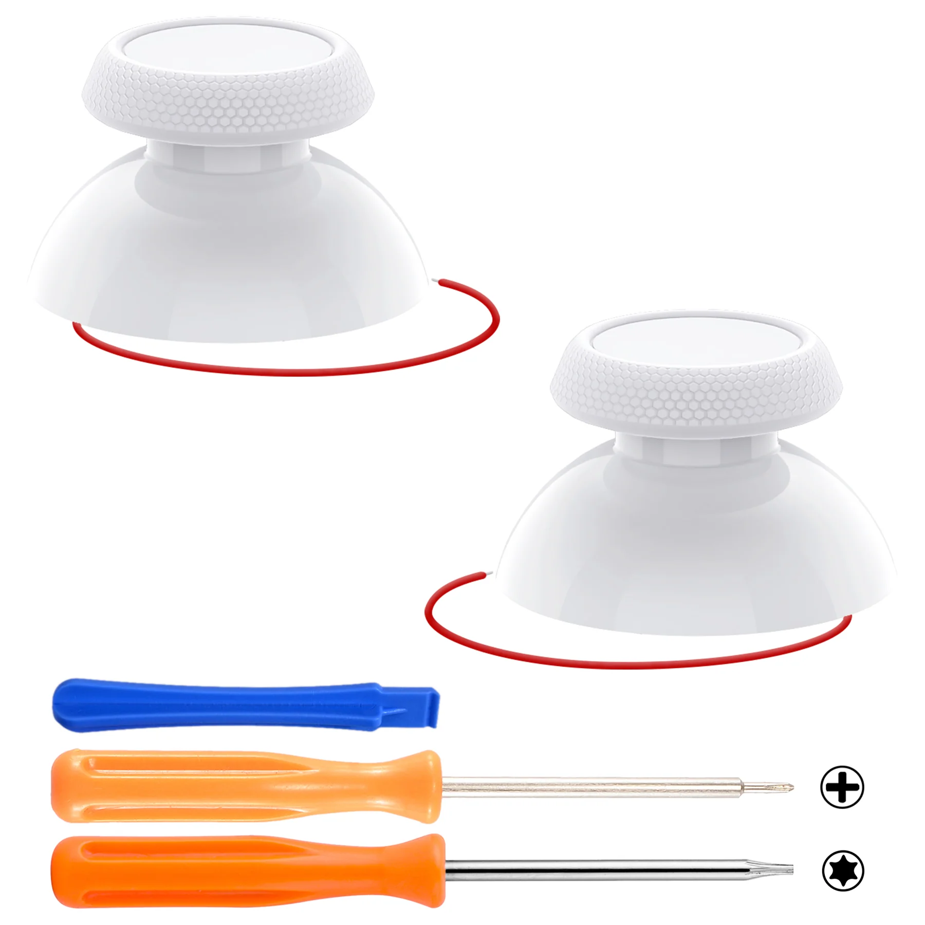 eXtremeRate Replacement Thumbsticks with Original Touch Sensing for Steam Deck LCD & OLED - Frosted White - Image 2