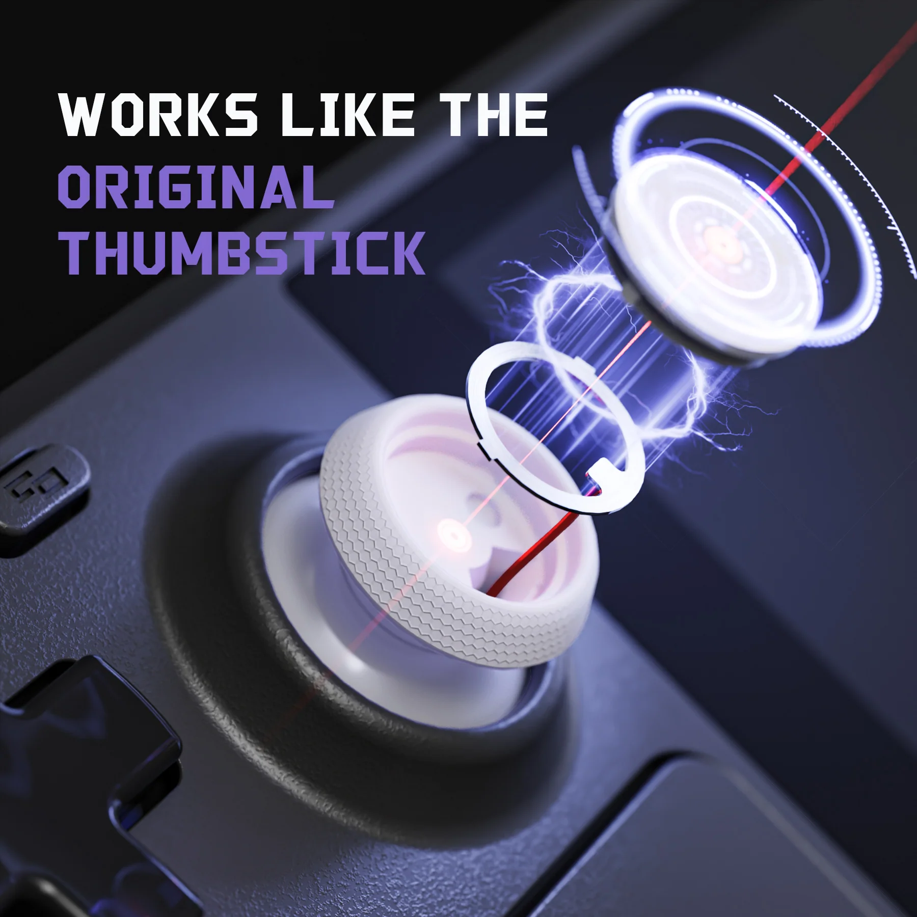 eXtremeRate Replacement Thumbsticks with Original Touch Sensing for Steam Deck LCD & OLED - Frosted White - Image 3