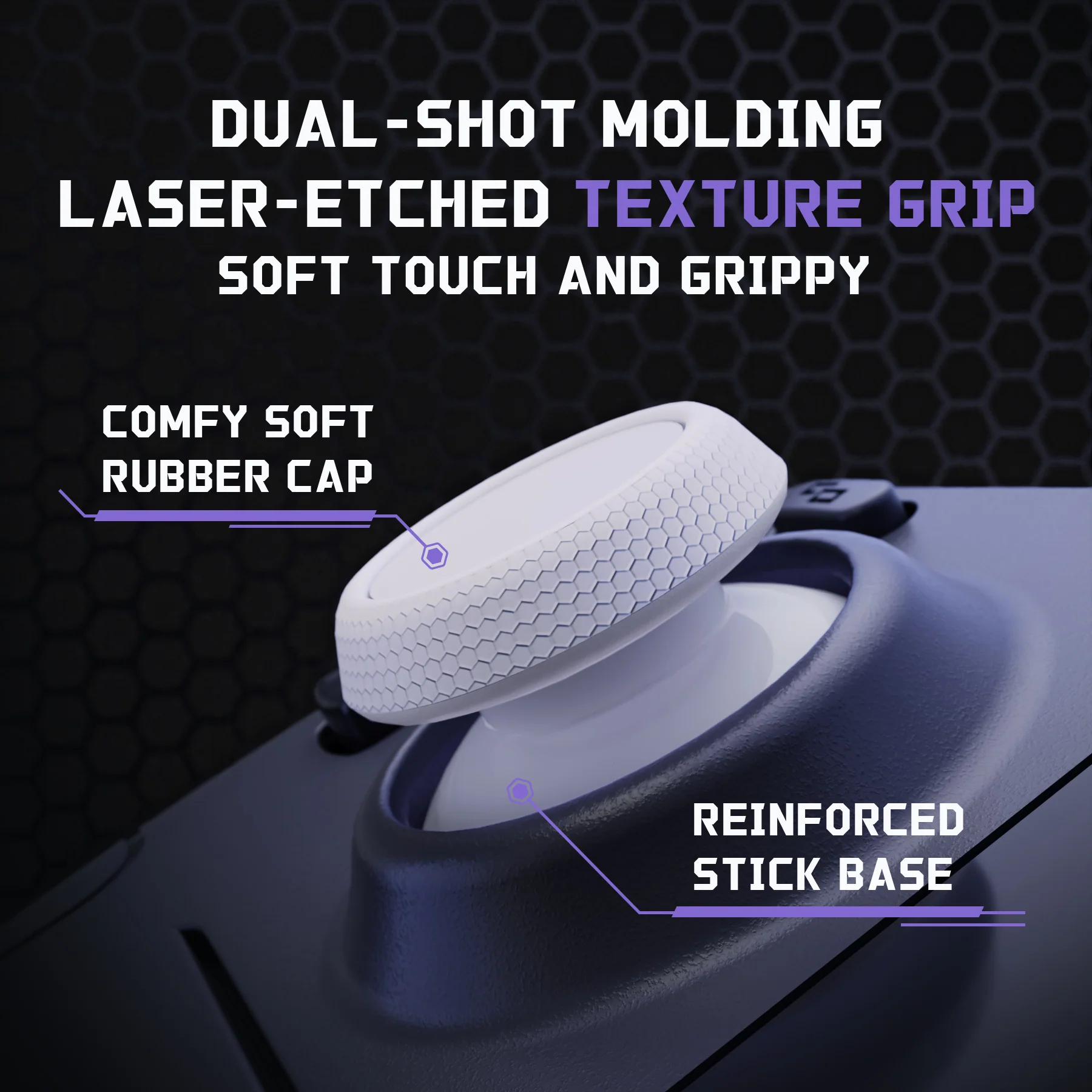 eXtremeRate Replacement Thumbsticks with Original Touch Sensing for Steam Deck LCD & OLED - Frosted White - Image 4