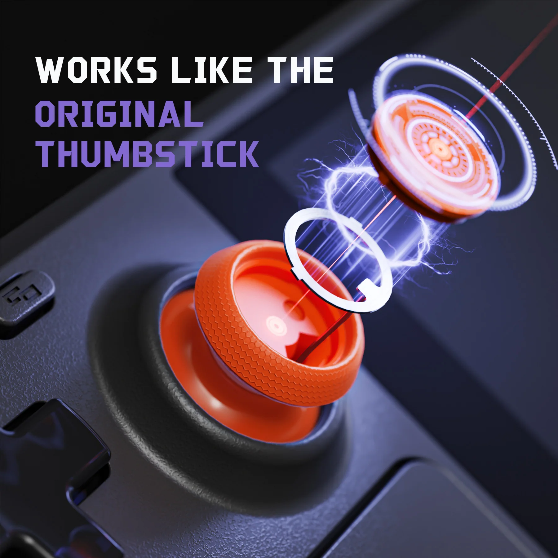 eXtremeRate Replacement Thumbsticks with Original Touch Sensing for Steam Deck LCD & OLED - Orange - Image 3