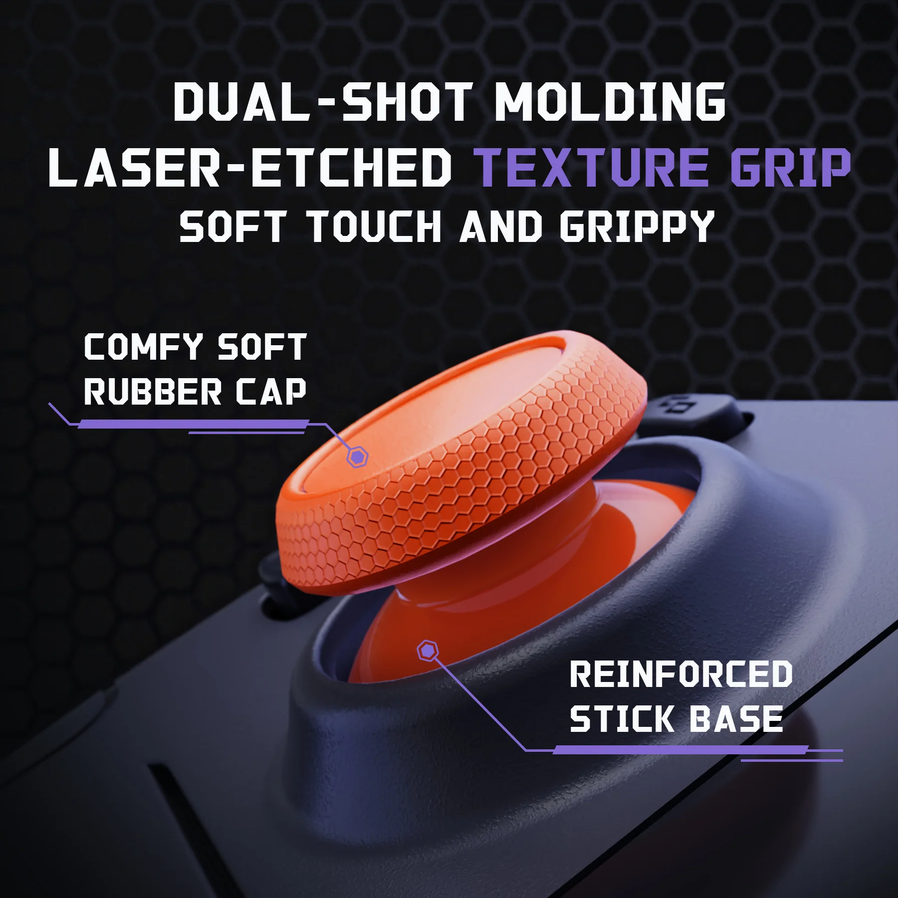 eXtremeRate Replacement Thumbsticks with Original Touch Sensing for Steam Deck LCD & OLED - Orange - Image 4