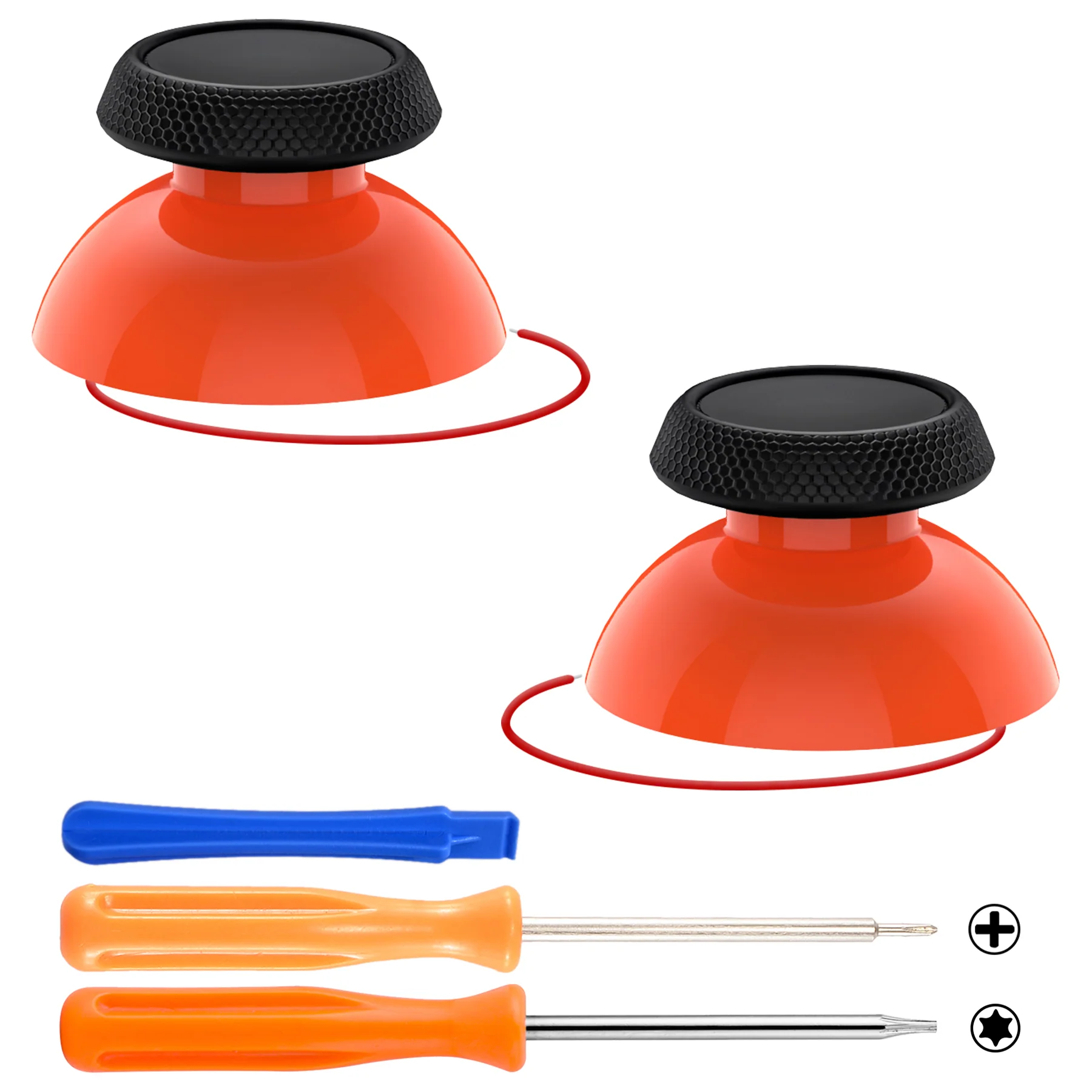 eXtremeRate Replacement Thumbsticks with Original Touch Sensing for Steam Deck LCD & OLED - Orange & Black - Image 2