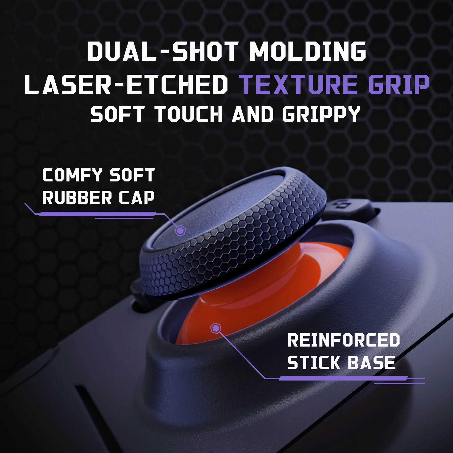 eXtremeRate Replacement Thumbsticks with Original Touch Sensing for Steam Deck LCD & OLED - Orange & Black - Image 4