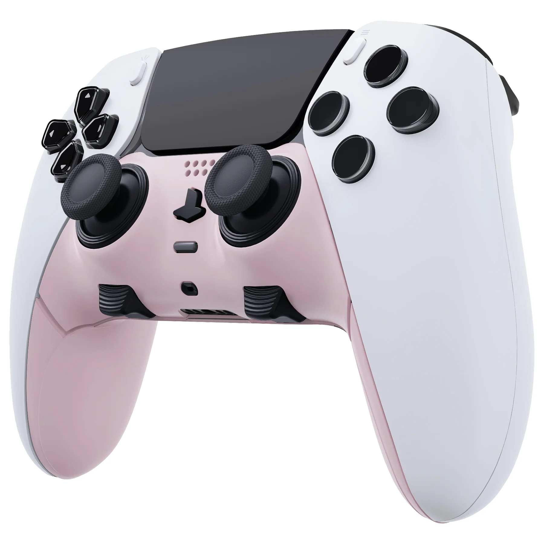 eXtremeRate Replacement Top Bottom Decorative Trim Shell Compatible with PS5 Edge Controller - Cherry Blossoms Pink - Image 4