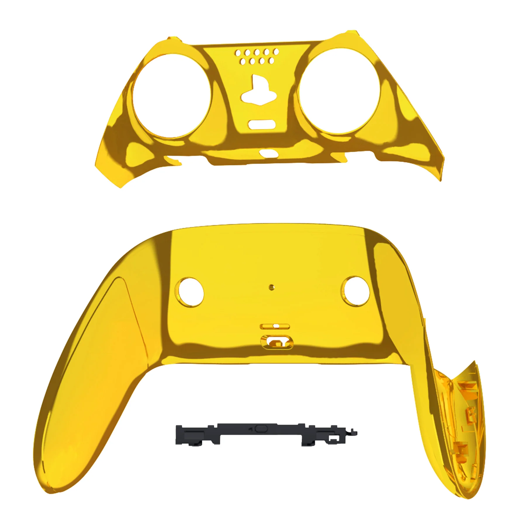 eXtremeRate Replacement Top Bottom Decorative Trim Shell Compatible with PS5 Edge Controller - Chrome Gold - Image 8