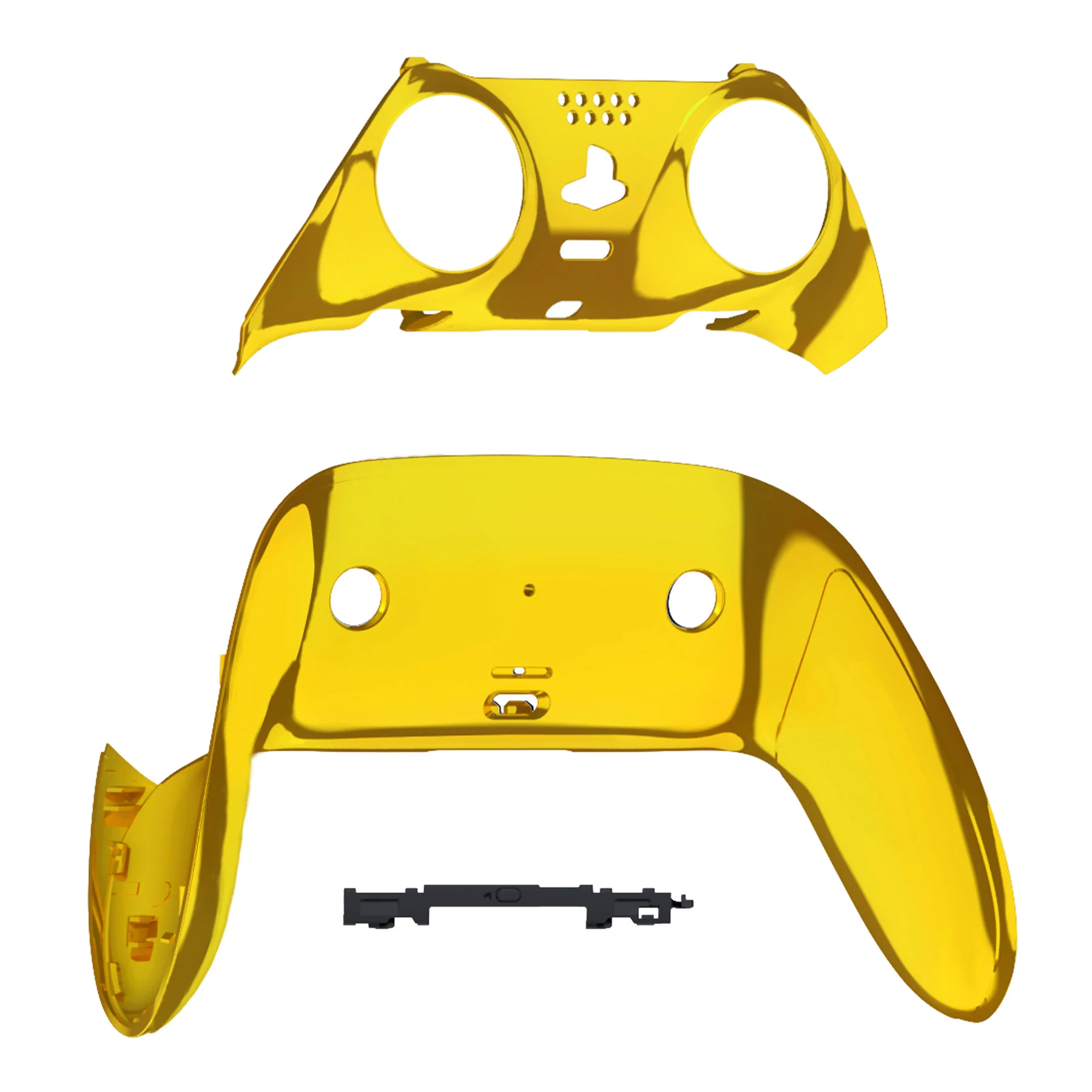 eXtremeRate Replacement Top Bottom Decorative Trim Shell Compatible with PS5 Edge Controller - Chrome Gold - Image 9