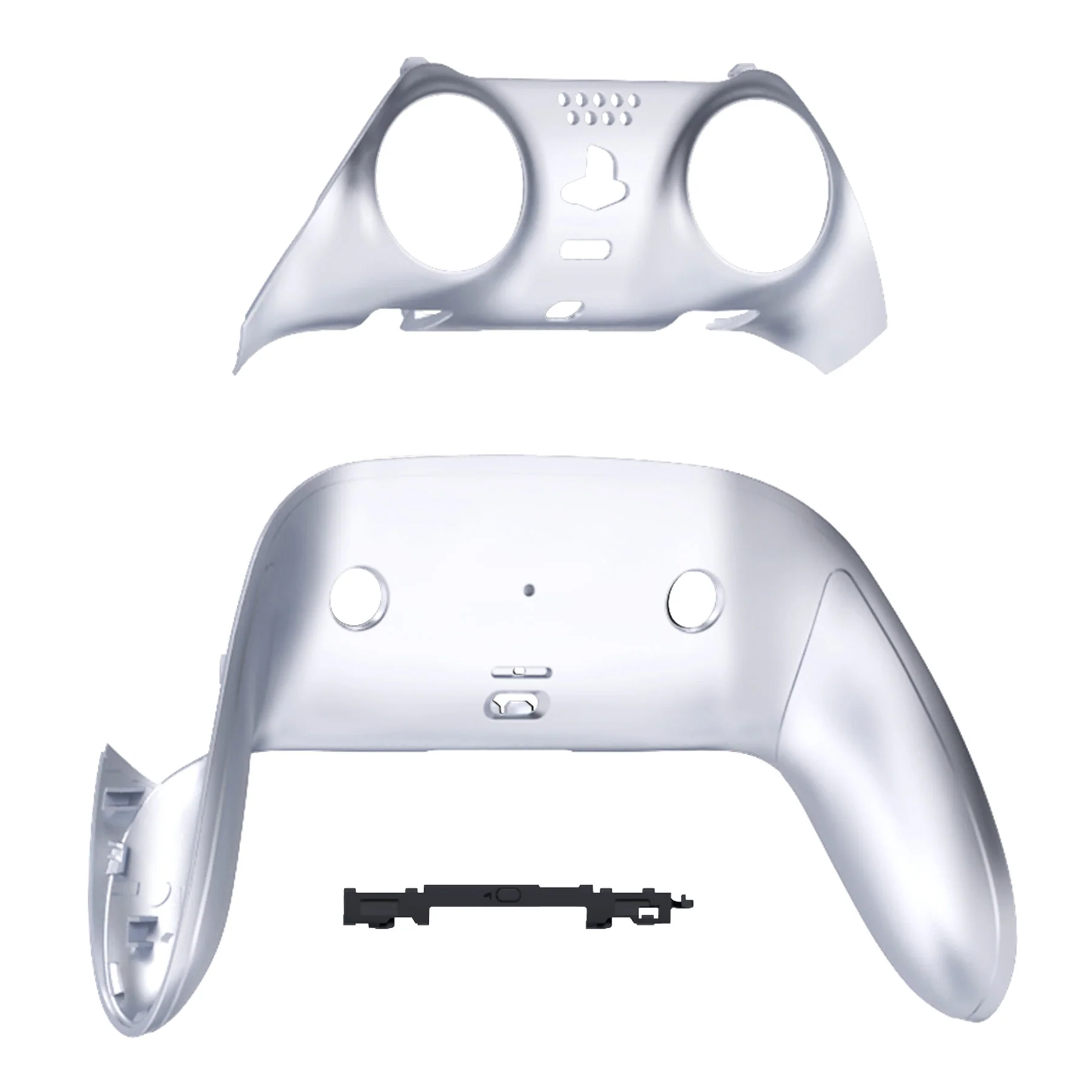 eXtremeRate Replacement Top Bottom Decorative Trim Shell Compatible with PS5 Edge Controller - Chrome Silver - Image 9
