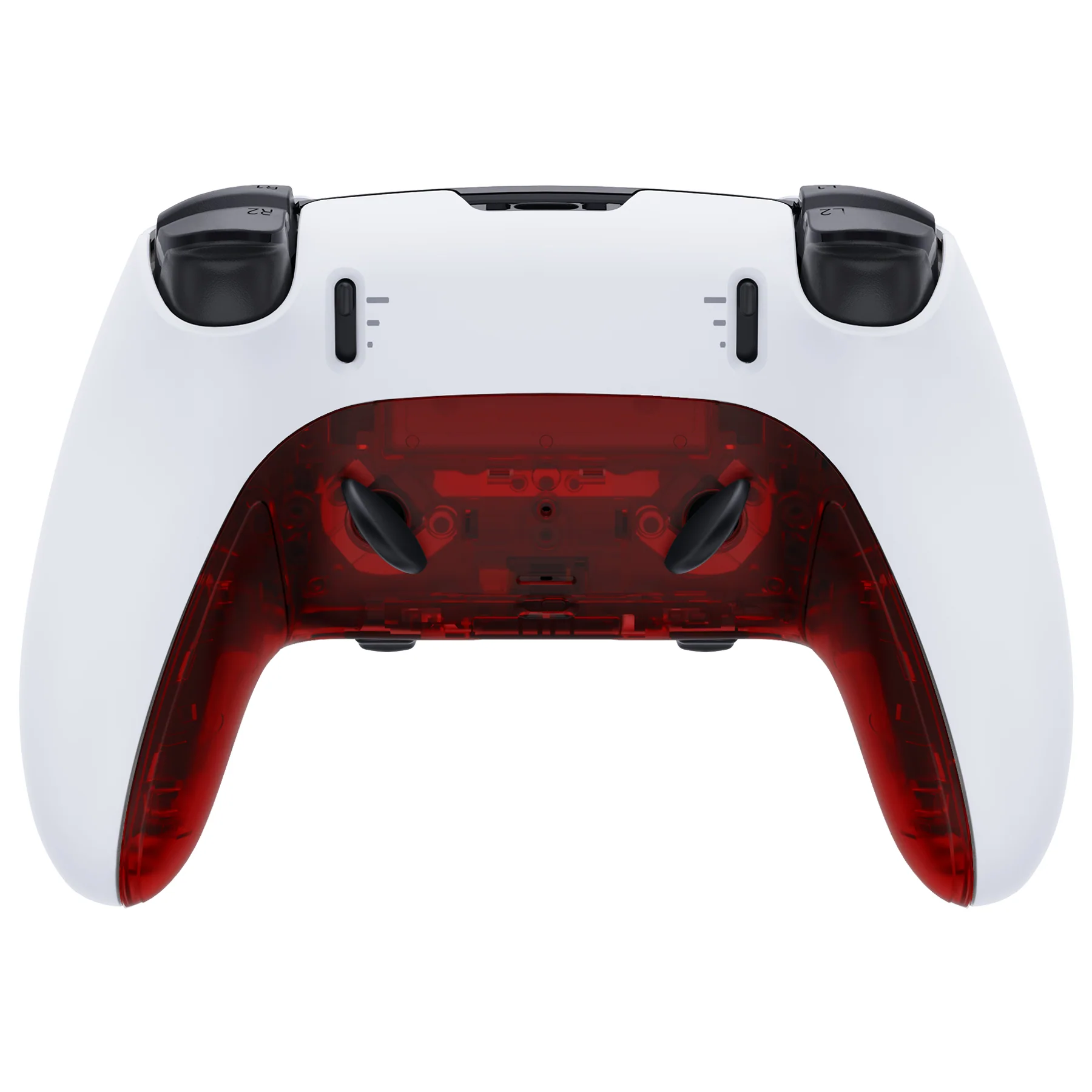 eXtremeRate Replacement Top Bottom Decorative Trim Shell Compatible with PS5 Edge Controller - Clear Red - Image 5