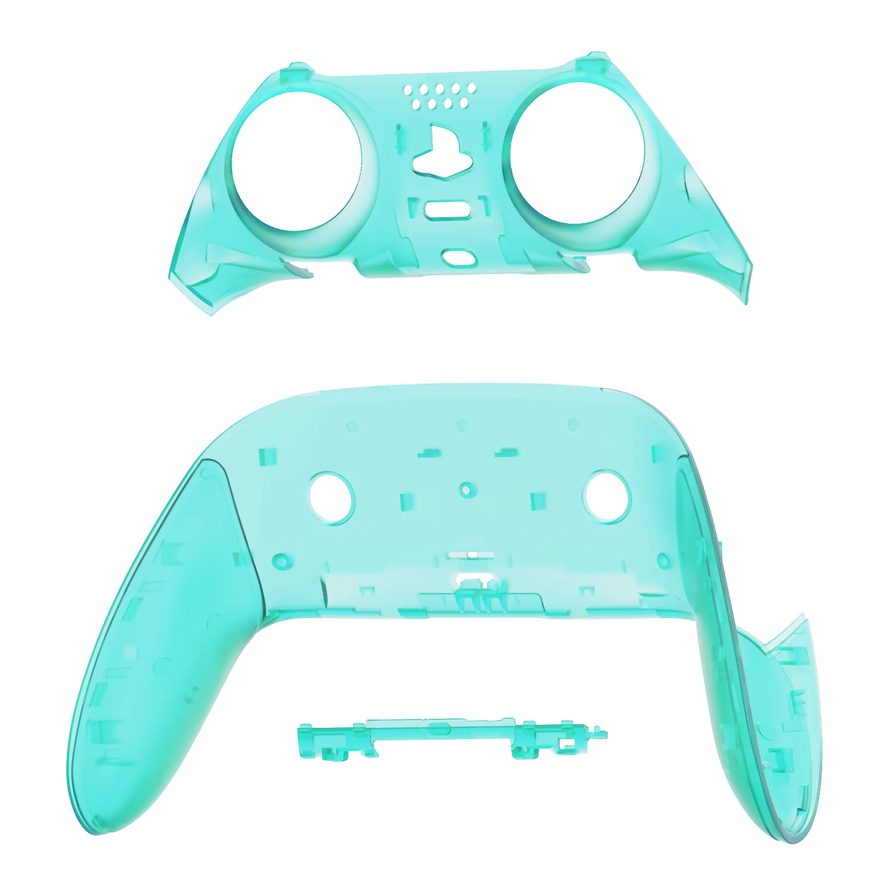 eXtremeRate Replacement Top Bottom Decorative Trim Shell Compatible with PS5 Edge Controller - Emerald Green - Image 8