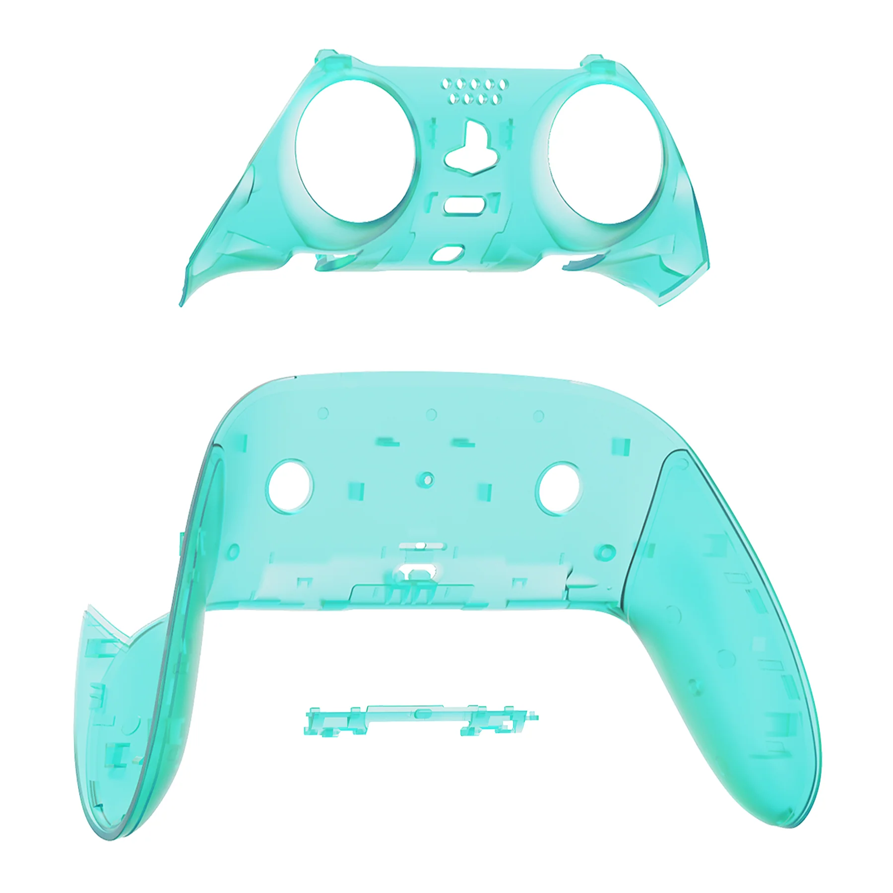 eXtremeRate Replacement Top Bottom Decorative Trim Shell Compatible with PS5 Edge Controller - Emerald Green - Image 9