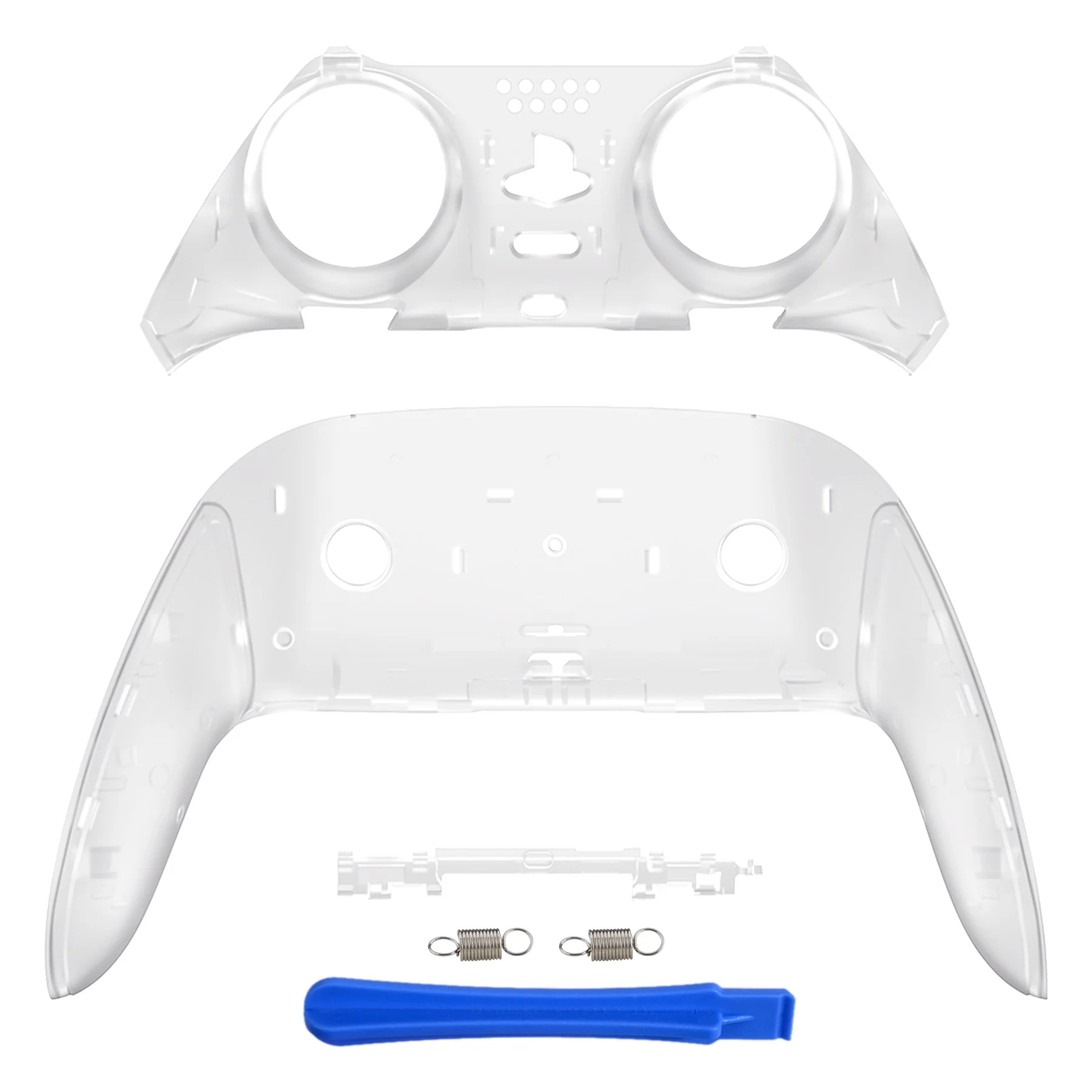 eXtremeRate Replacement Top Bottom Decorative Trim Shell Compatible with PS5 Edge Controller - Glow in Dark - Green - Image 3