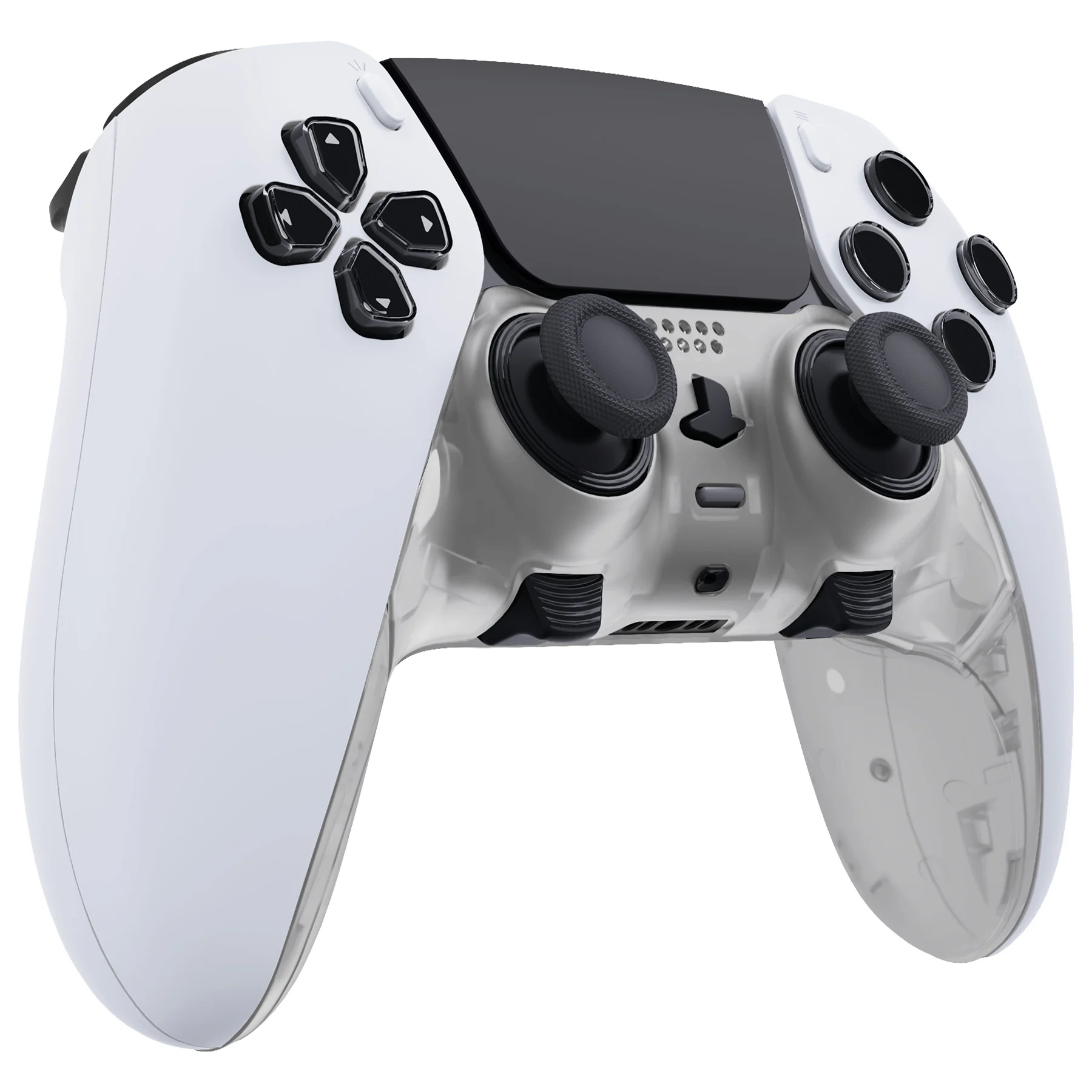 eXtremeRate Replacement Top Bottom Decorative Trim Shell Compatible with PS5 Edge Controller - Glow in Dark - Green - Image 6
