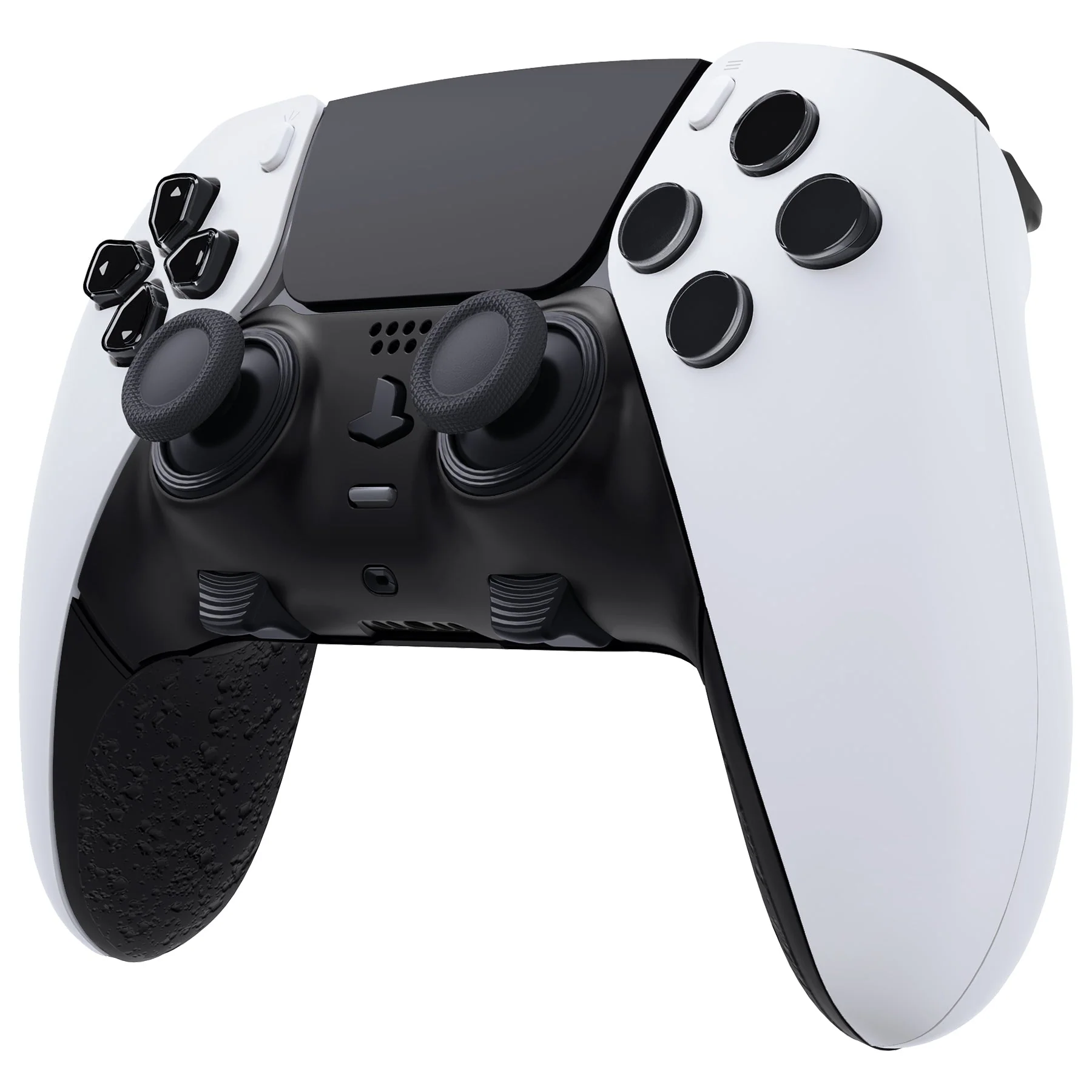 eXtremeRate Replacement Top Bottom Decorative Trim Shell Compatible with PS5 Edge Controller - Textured Black - Image 3