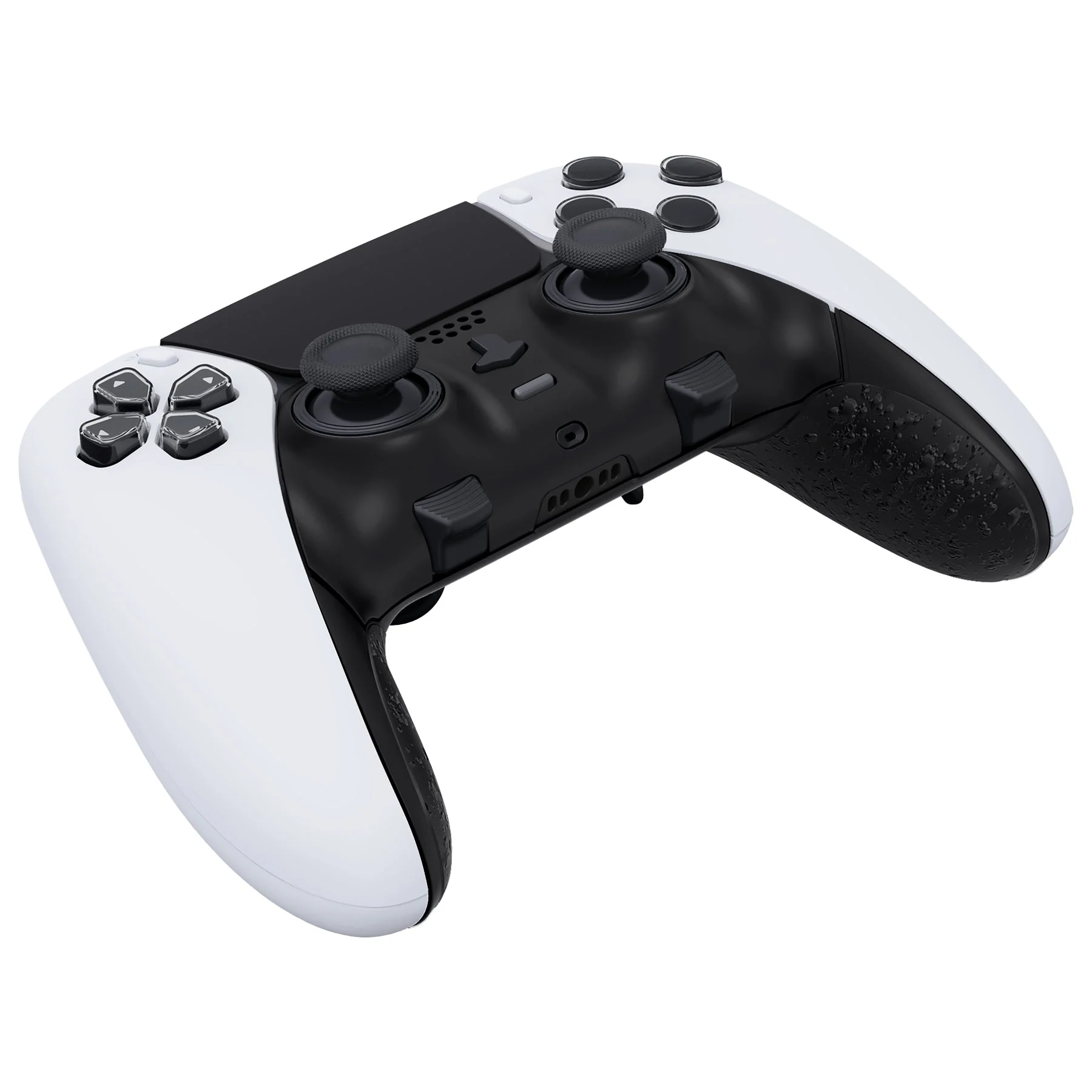 eXtremeRate Replacement Top Bottom Decorative Trim Shell Compatible with PS5 Edge Controller - Textured Black - Image 6