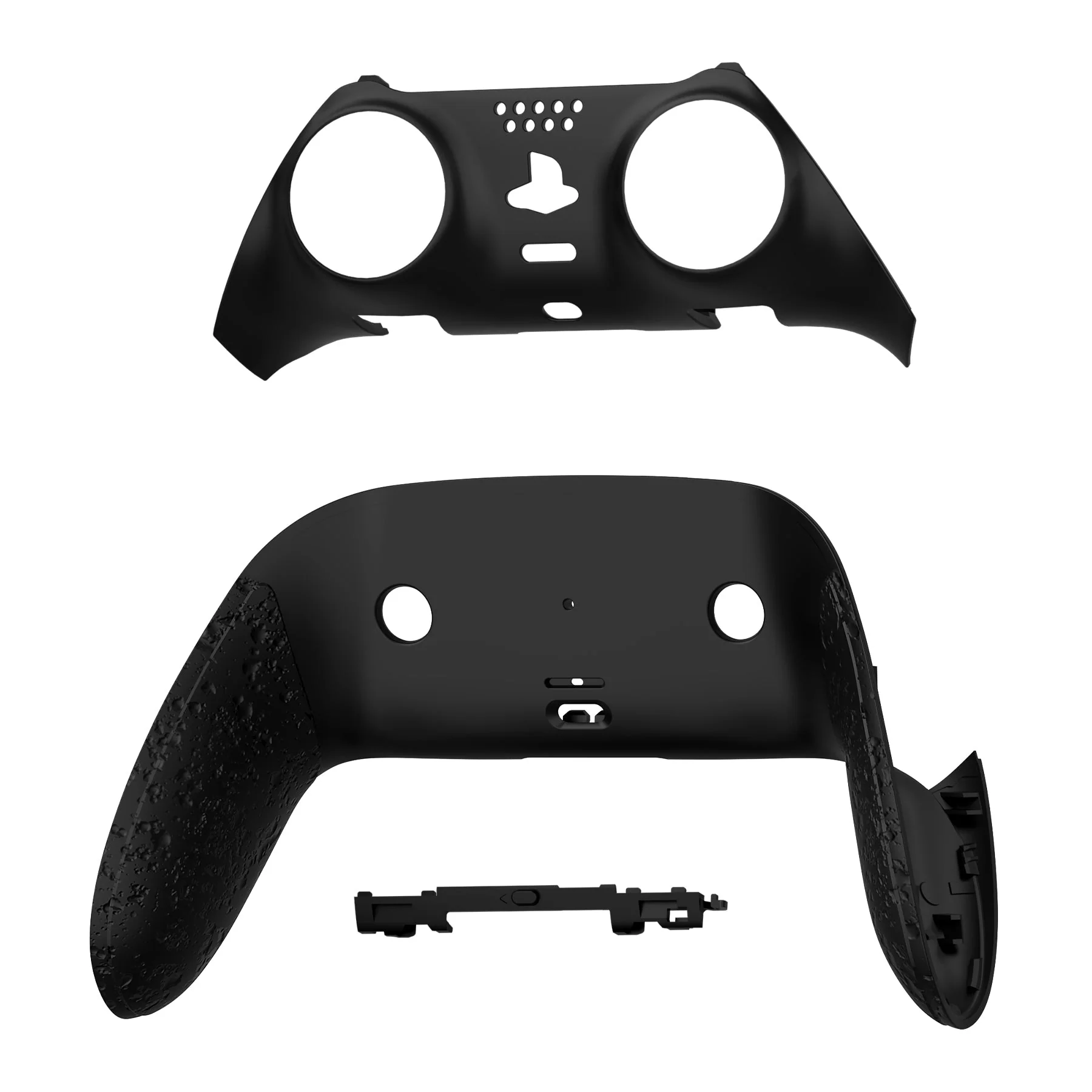 eXtremeRate Replacement Top Bottom Decorative Trim Shell Compatible with PS5 Edge Controller - Textured Black - Image 8