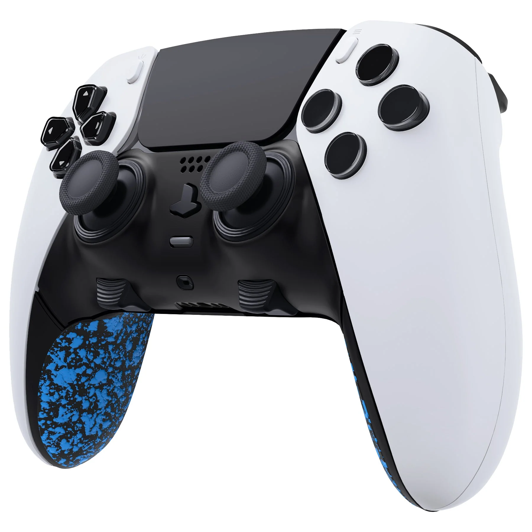 eXtremeRate Replacement Top Bottom Decorative Trim Shell Compatible with PS5 Edge Controller - Textured Blue - Image 3