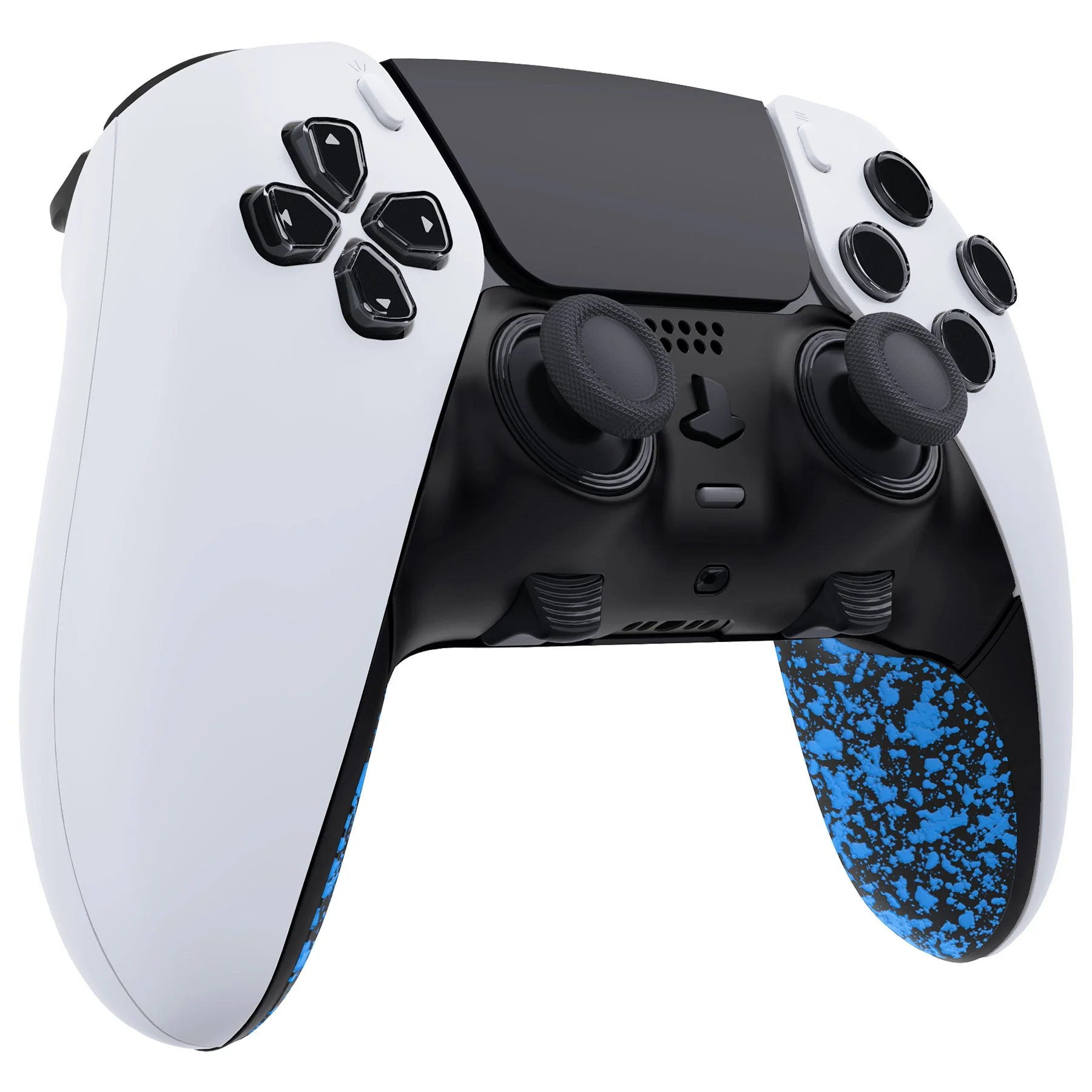 eXtremeRate Replacement Top Bottom Decorative Trim Shell Compatible with PS5 Edge Controller - Textured Blue - Image 4