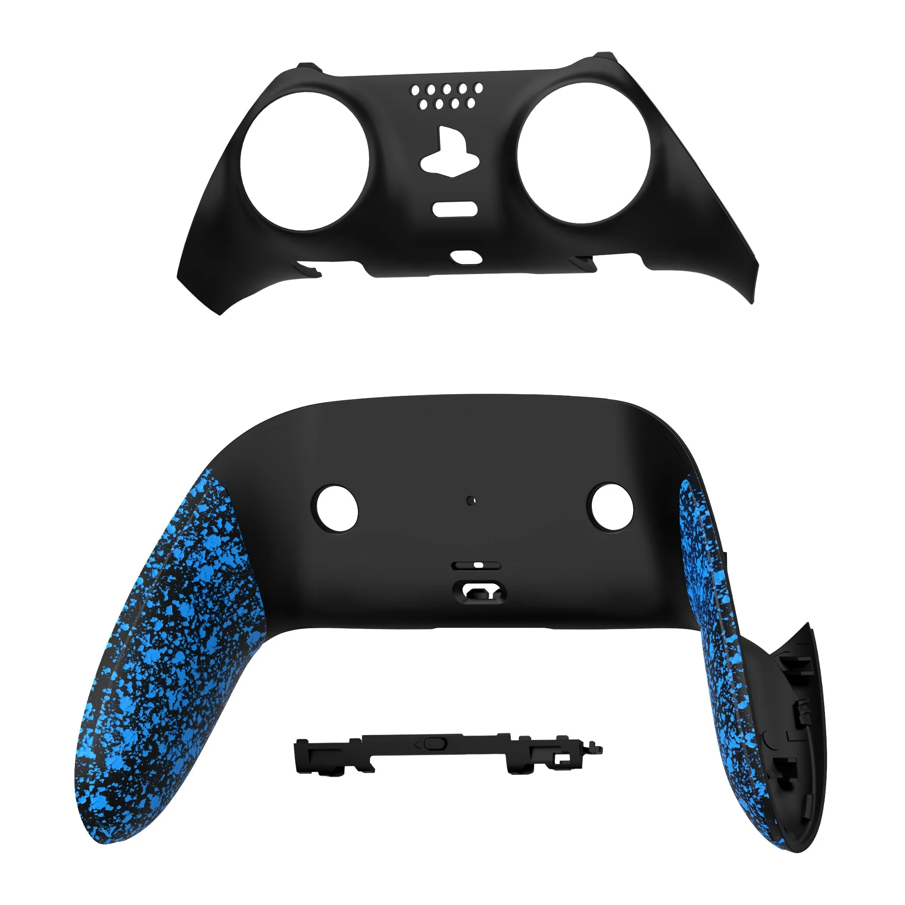 eXtremeRate Replacement Top Bottom Decorative Trim Shell Compatible with PS5 Edge Controller - Textured Blue - Image 8