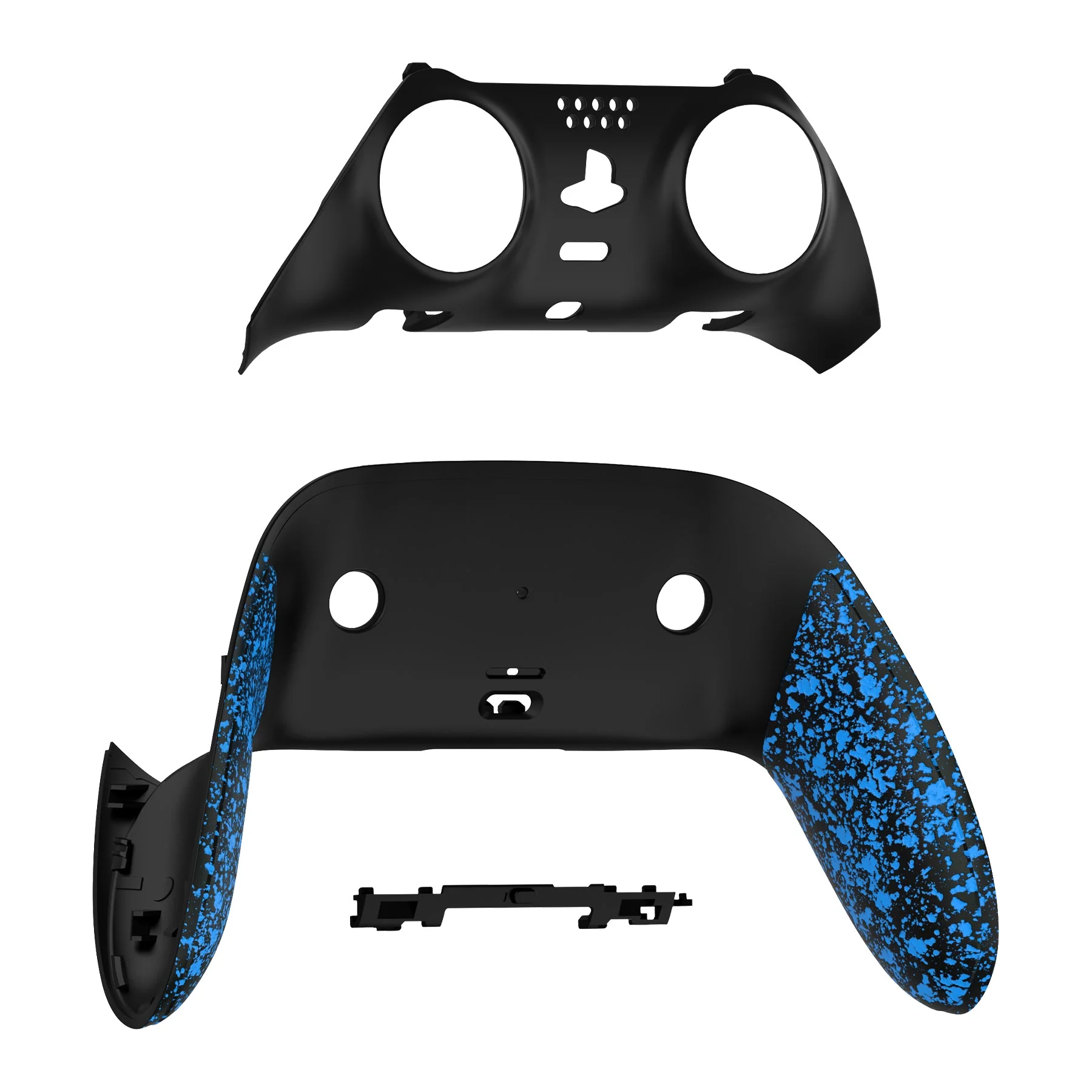 eXtremeRate Replacement Top Bottom Decorative Trim Shell Compatible with PS5 Edge Controller - Textured Blue - Image 9