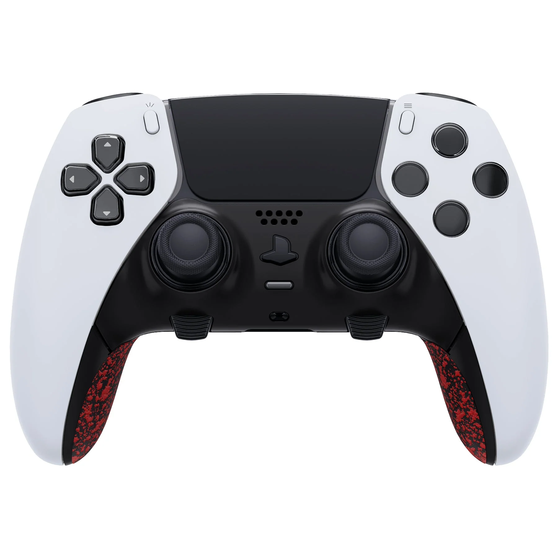 eXtremeRate Replacement Top Bottom Decorative Trim Shell Compatible with PS5 Edge Controller - Textured Red - Image 2