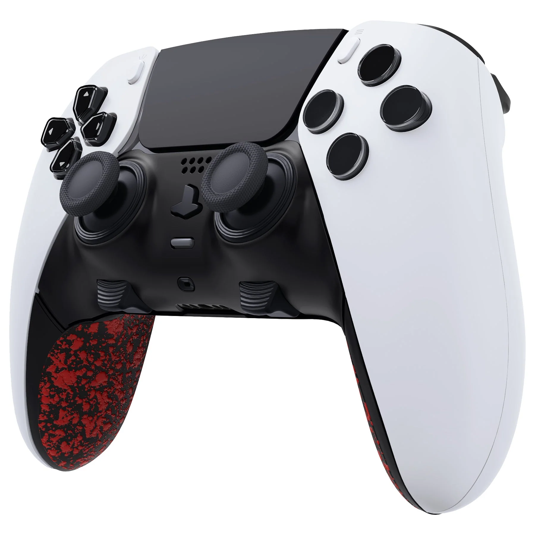 eXtremeRate Replacement Top Bottom Decorative Trim Shell Compatible with PS5 Edge Controller - Textured Red - Image 3