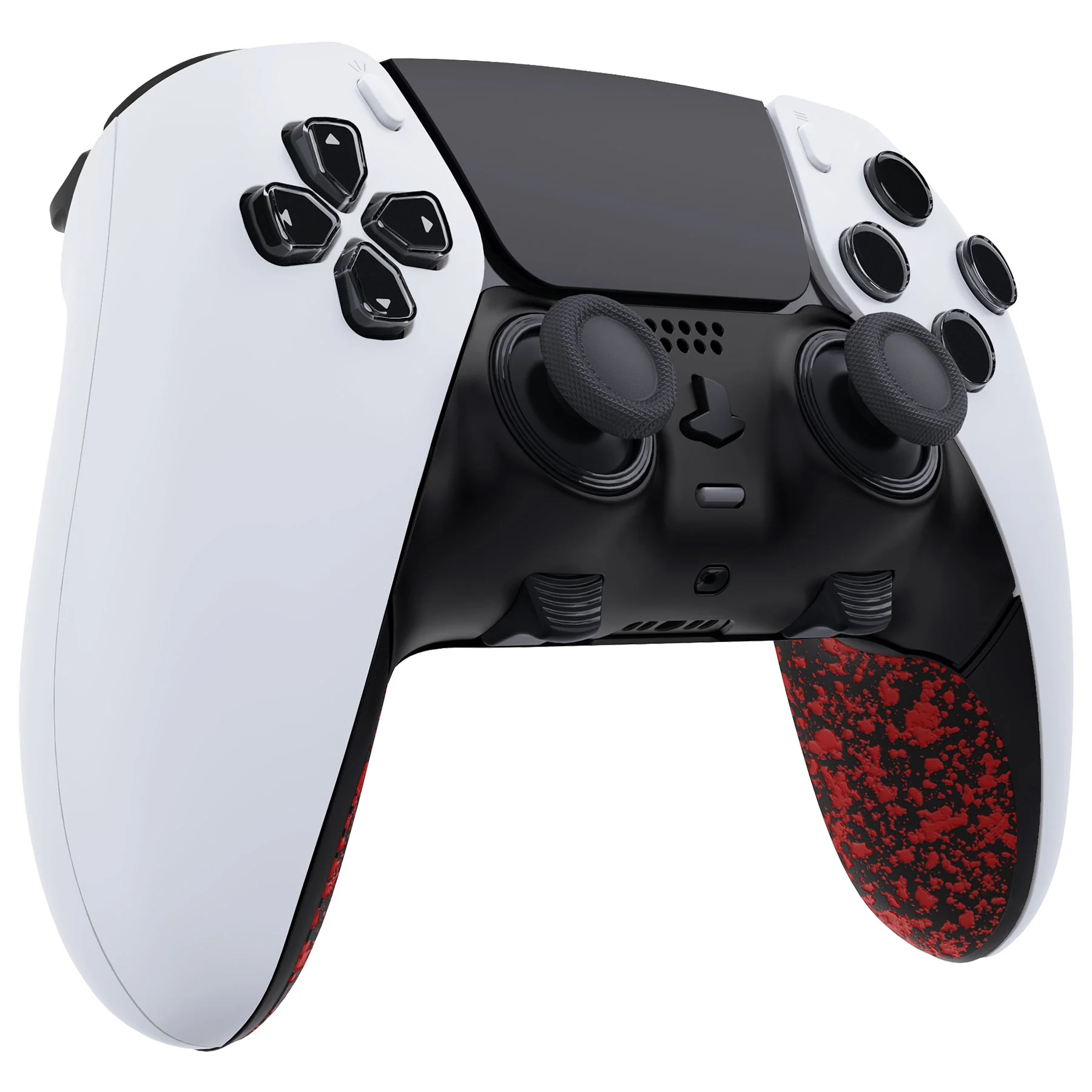 eXtremeRate Replacement Top Bottom Decorative Trim Shell Compatible with PS5 Edge Controller - Textured Red - Image 4