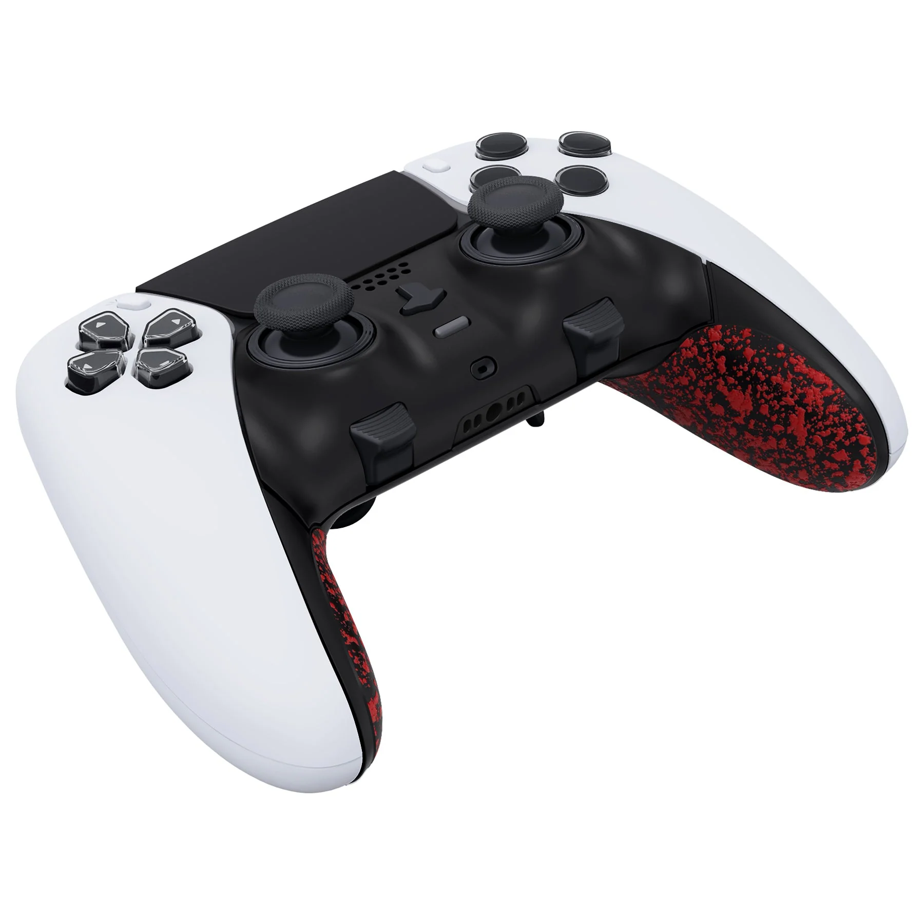 eXtremeRate Replacement Top Bottom Decorative Trim Shell Compatible with PS5 Edge Controller - Textured Red - Image 6