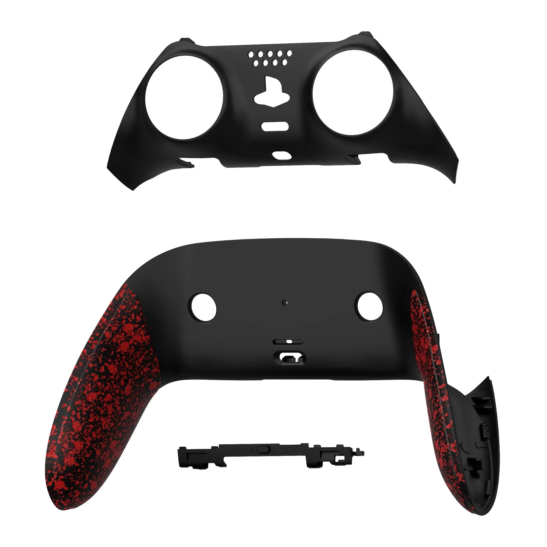 eXtremeRate Replacement Top Bottom Decorative Trim Shell Compatible with PS5 Edge Controller - Textured Red - Image 8