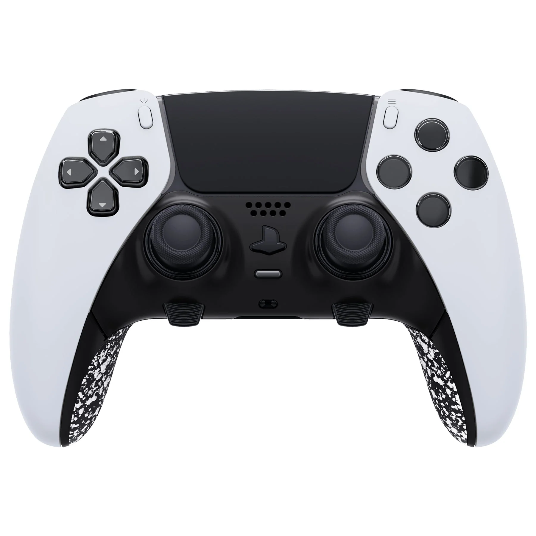 eXtremeRate Replacement Top Bottom Decorative Trim Shell Compatible with PS5 Edge Controller - Textured White - Image 2