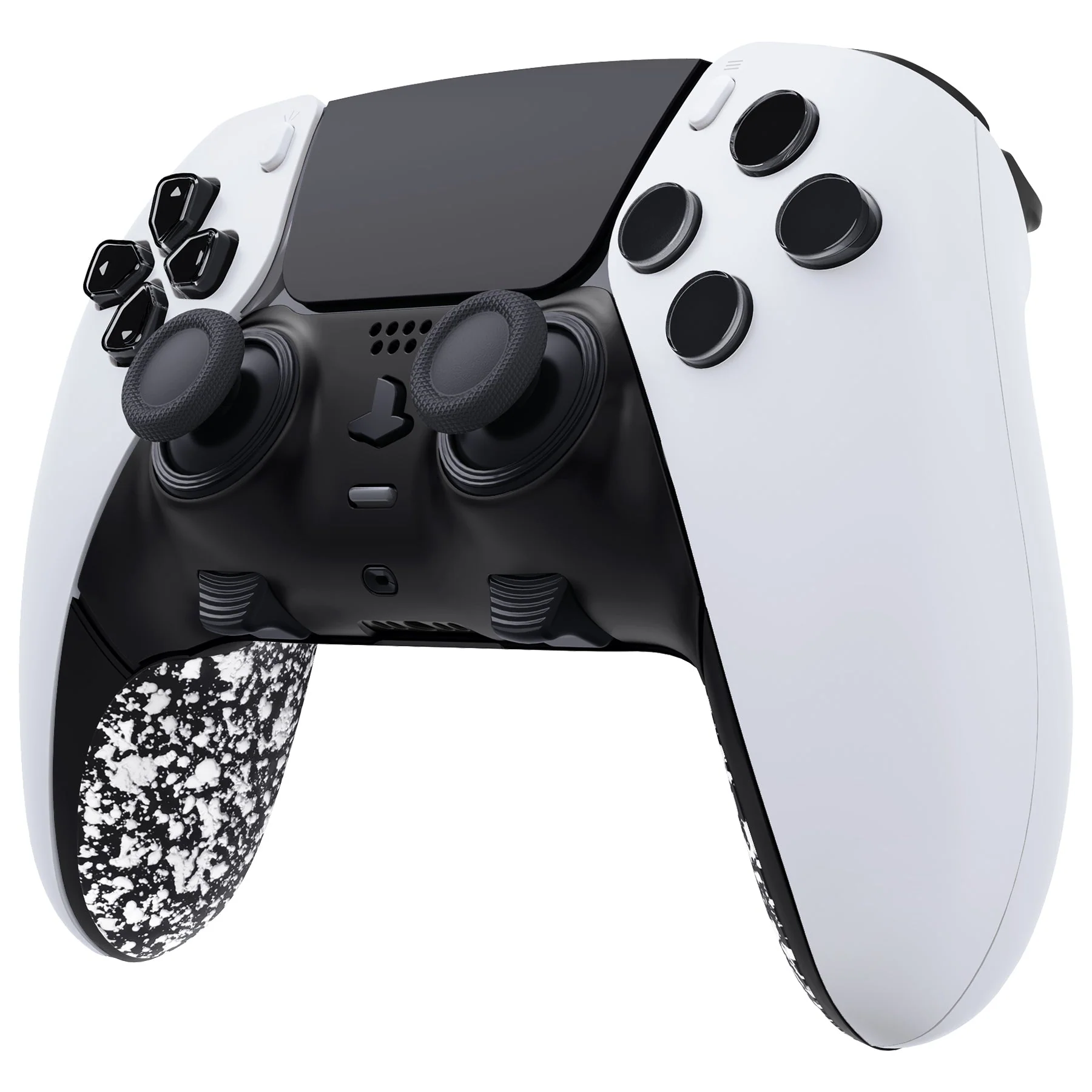 eXtremeRate Replacement Top Bottom Decorative Trim Shell Compatible with PS5 Edge Controller - Textured White - Image 3