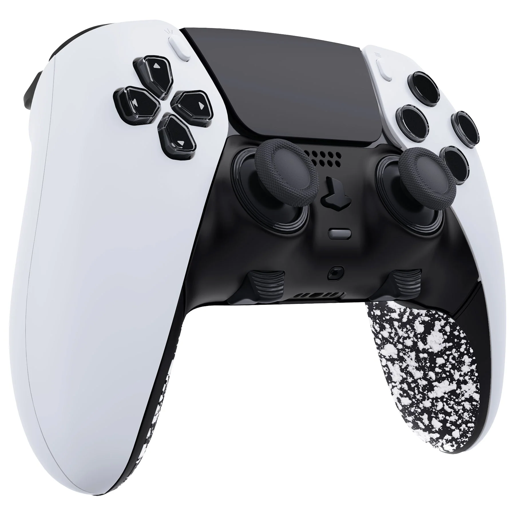 eXtremeRate Replacement Top Bottom Decorative Trim Shell Compatible with PS5 Edge Controller - Textured White - Image 4