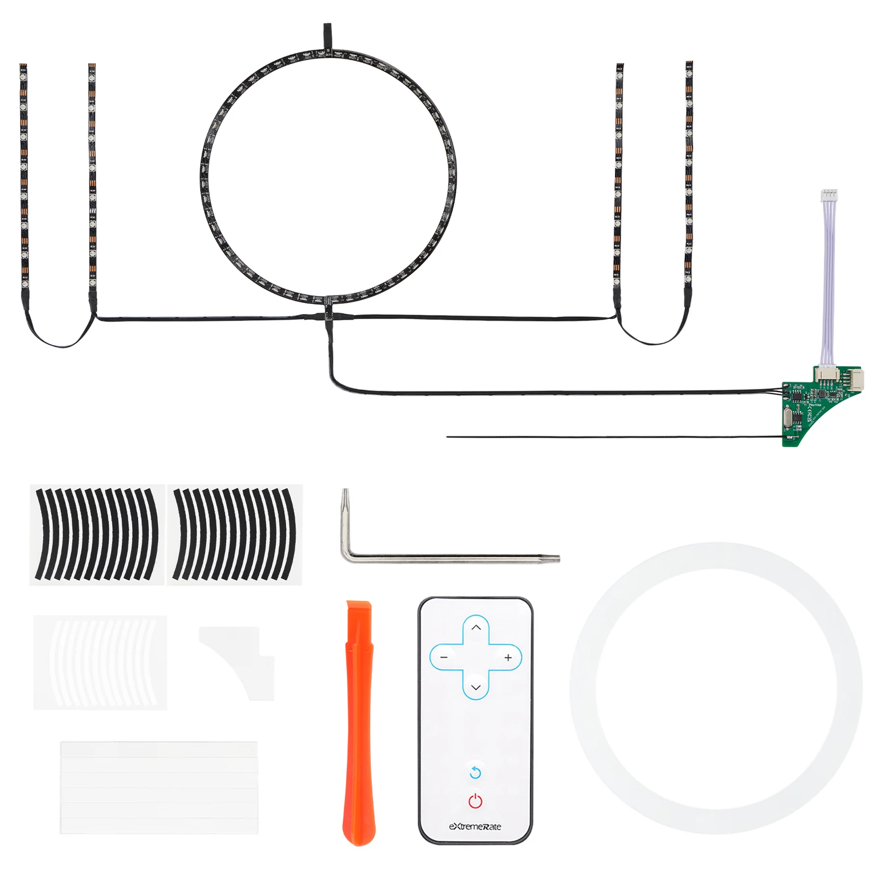 eXtremeRate RGB LED Light Strip Kit for Xbox Series S Console with IR Remote - 7 Colors 39 Effects - Image 3