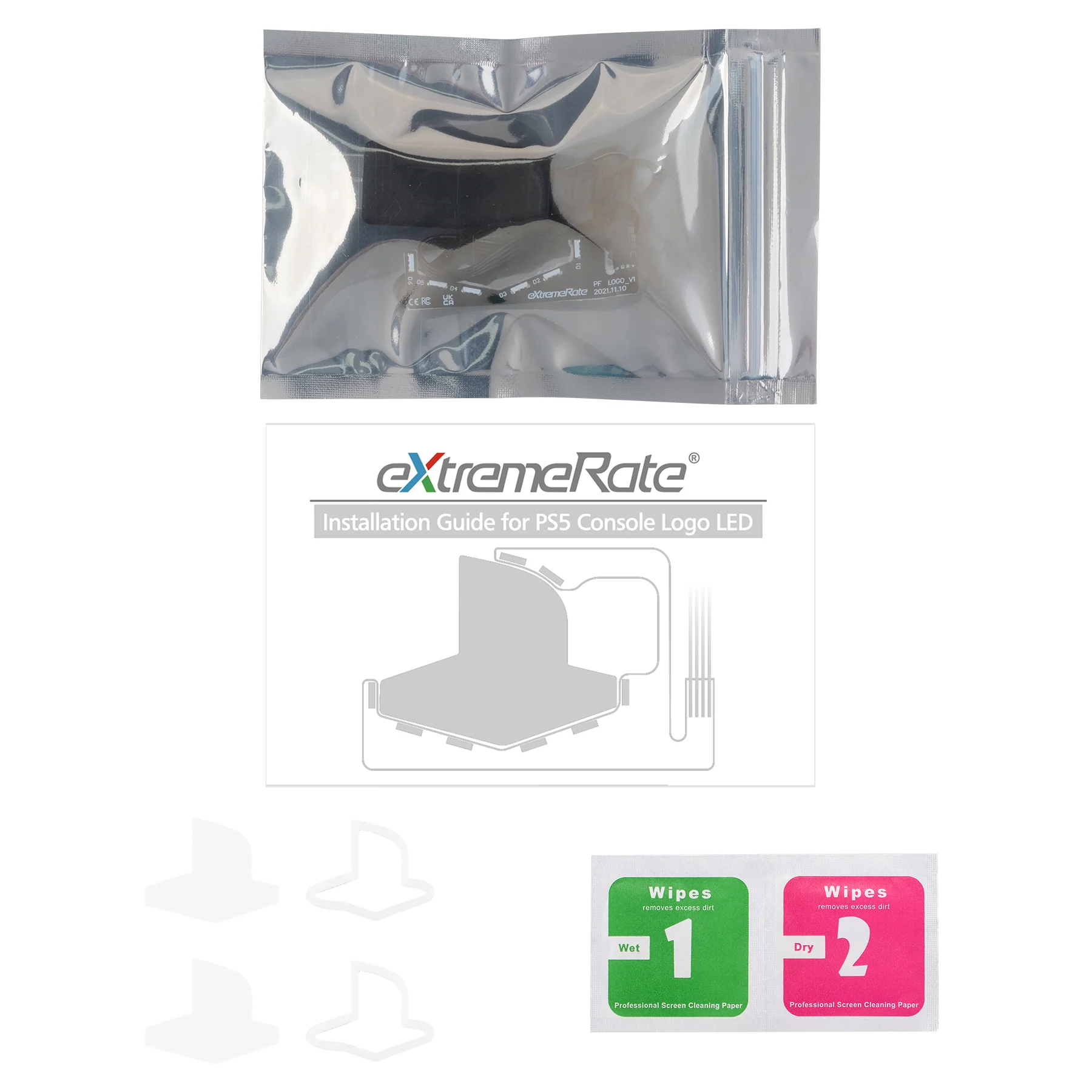 eXtremeRate RGB Logo LED Kit for PS5 Disc & Digital Console - 7 Colors 24 Effects - Image 3