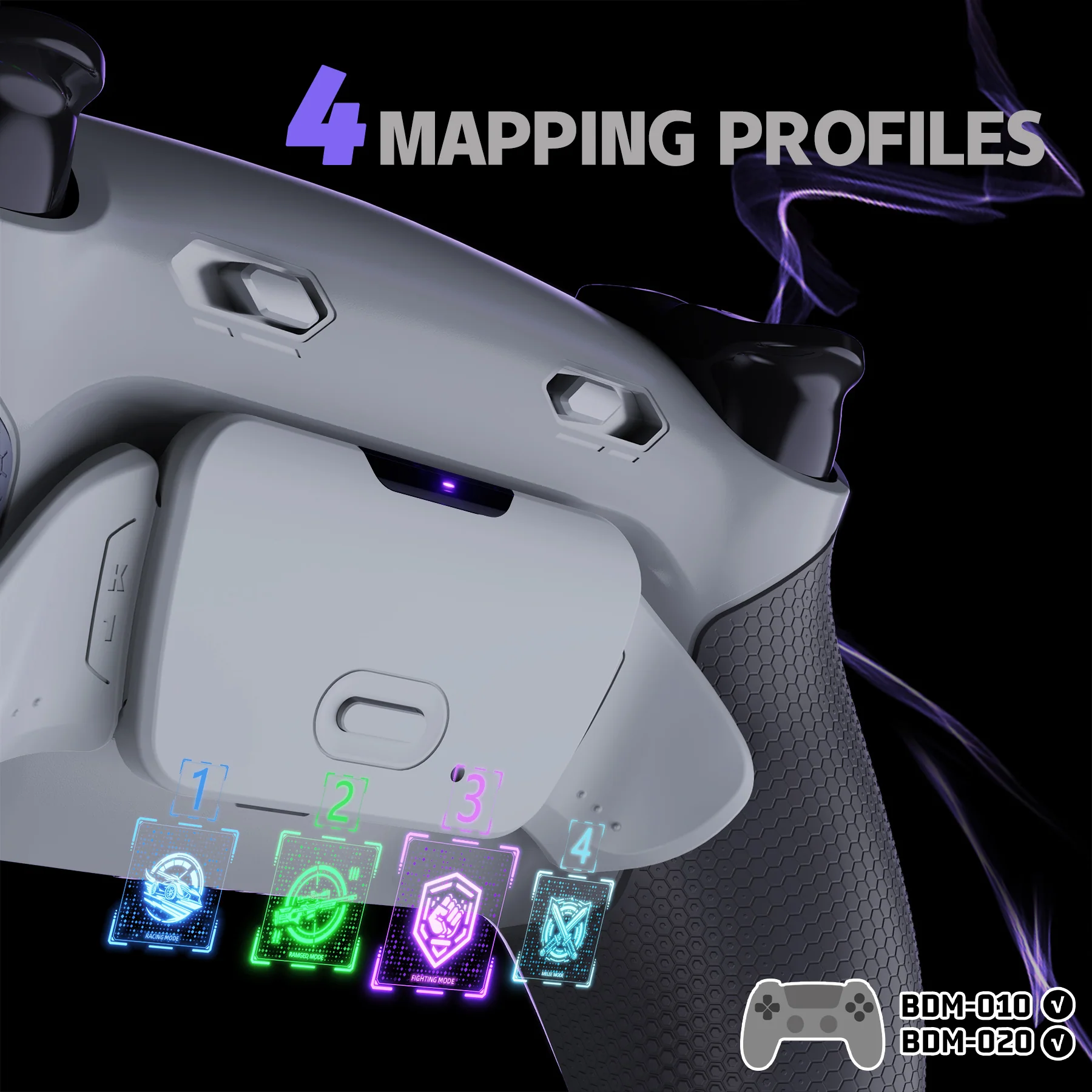 eXtremeRate RISE Plus MAX Back Paddles Kit with Clicky Trigger Stops & Rubberized Grip for PS5 Controller BDM-010/020 - New Hope Gray & Classic Gray - Image 7