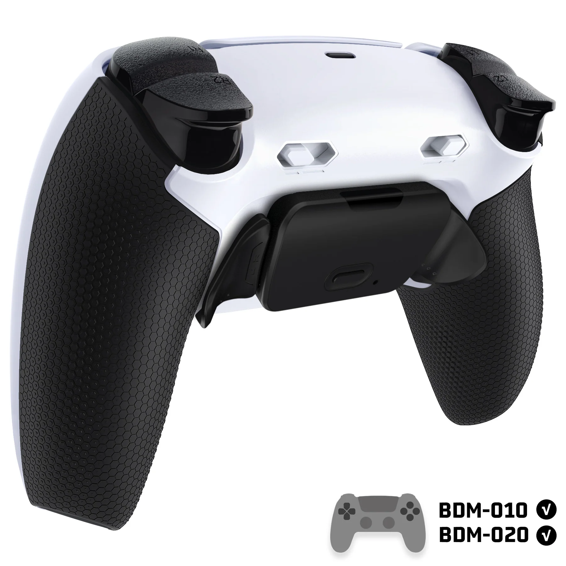 eXtremeRate RISE Plus MAX Back Paddles Kit with Clicky Trigger Stops & Rubberized Grip for PS5 Controller BDM-010/020 - White Black - Black - Image 4