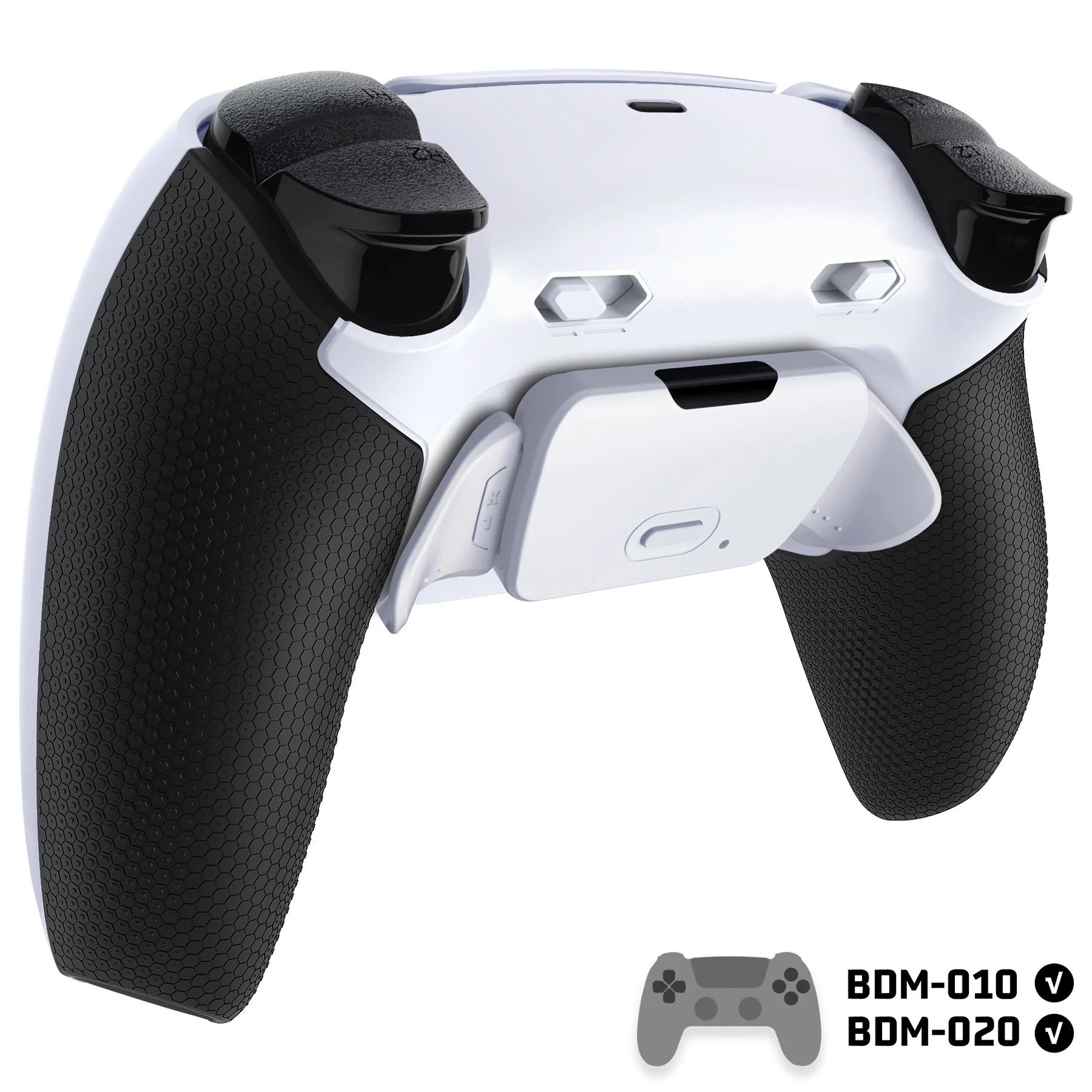 eXtremeRate RISE Plus MAX Back Paddles Kit with Clicky Trigger Stops & Rubberized Grip for PS5 Controller BDM-010/020 - White Black - White - Image 4